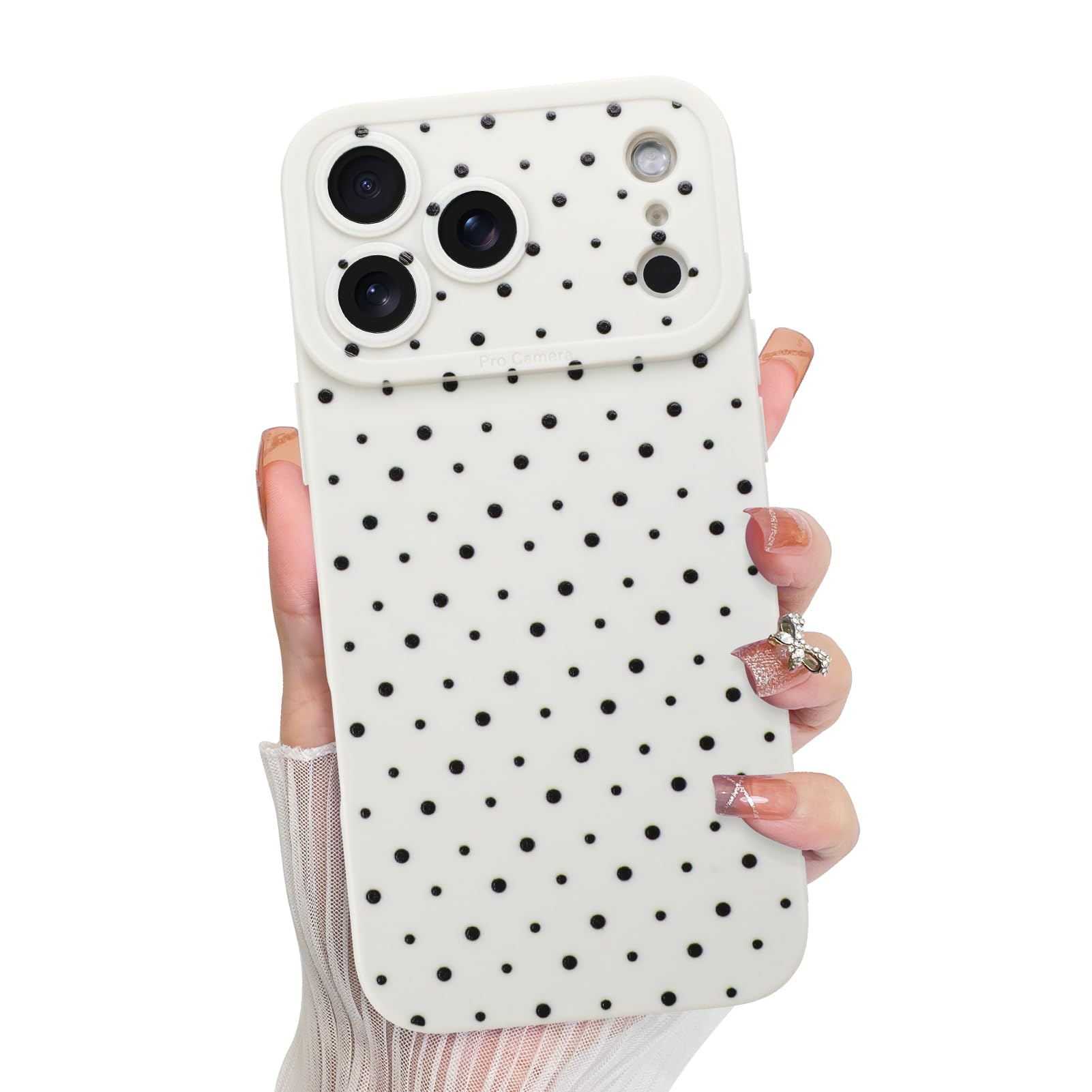 KANGHAR Compatible with iPhone 17 Pro Max Case 2025, Silicone Spot Cute Pattern, Camera Protection Soft Slim Phone Cover for Gir