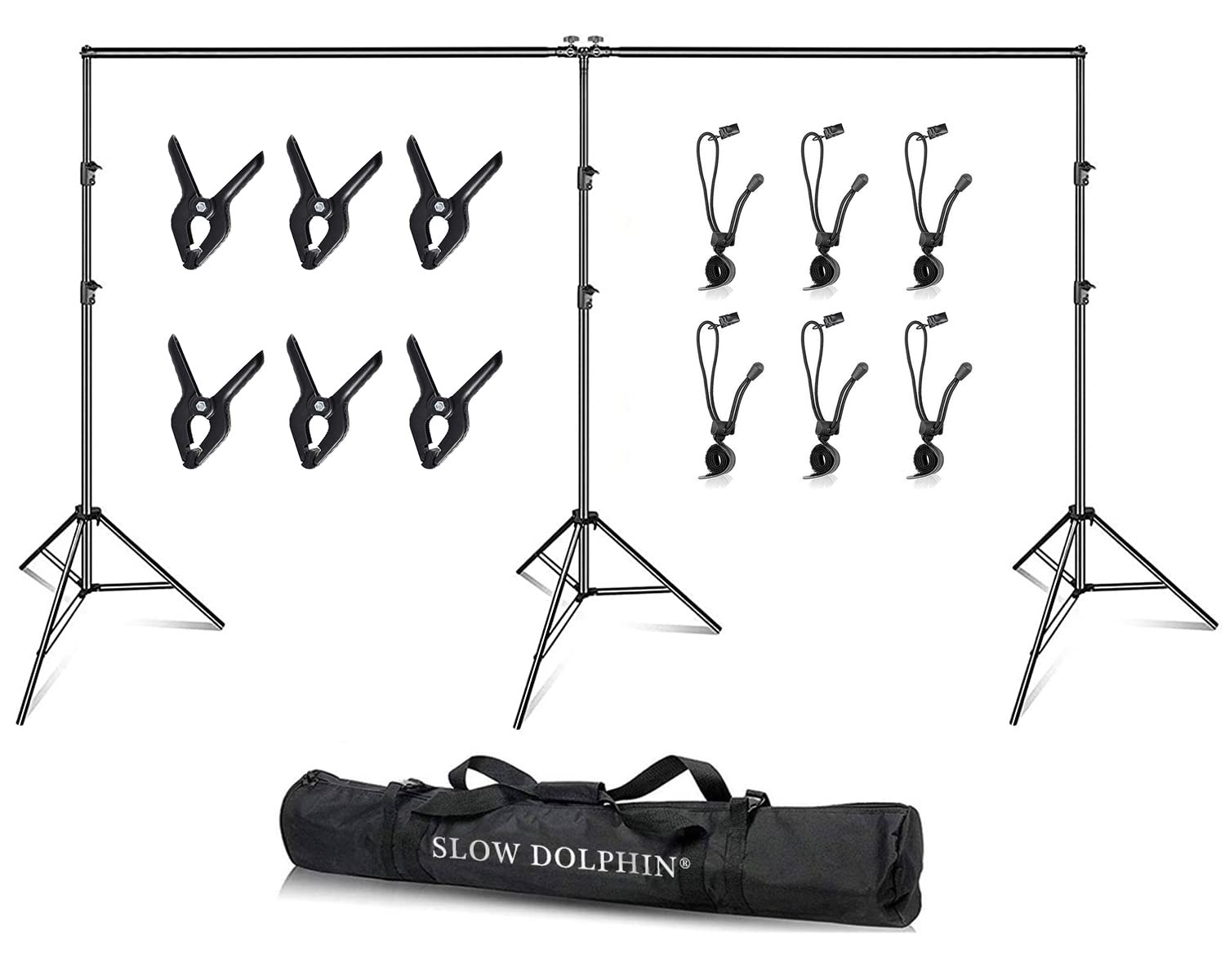 Slow Dolphin Photo Video Studio 20Ft (Wide) X 10Ft (Tall) Heavy Duty Adjustable Width & Length Photography Backdrop Stand Backgr