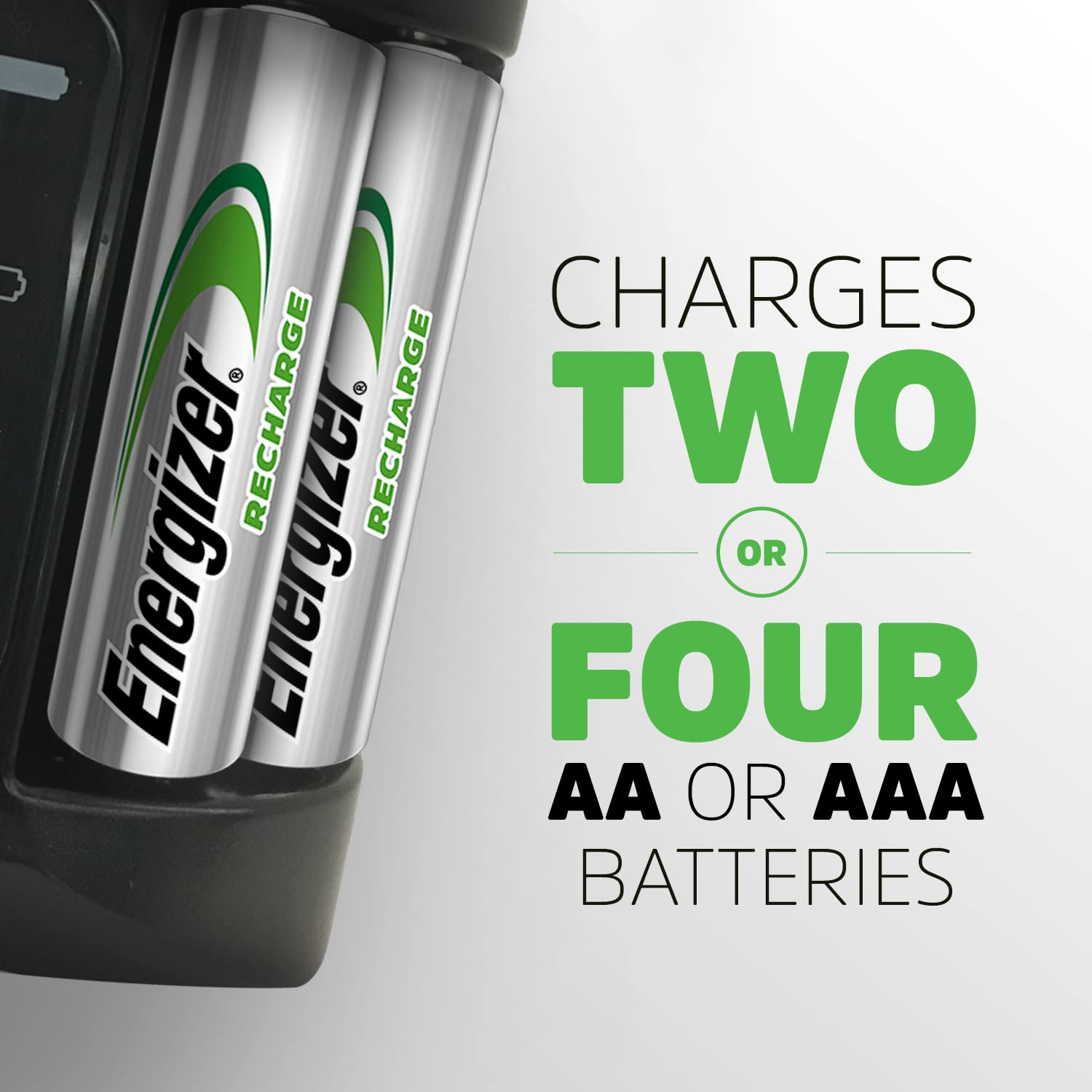 Energizer Rechargeable Aa And Aaa Battery Charger (Recharge Pro) With 4 Aa Nimh Rechargeable Batteries, Auto Safety Feature, Ove