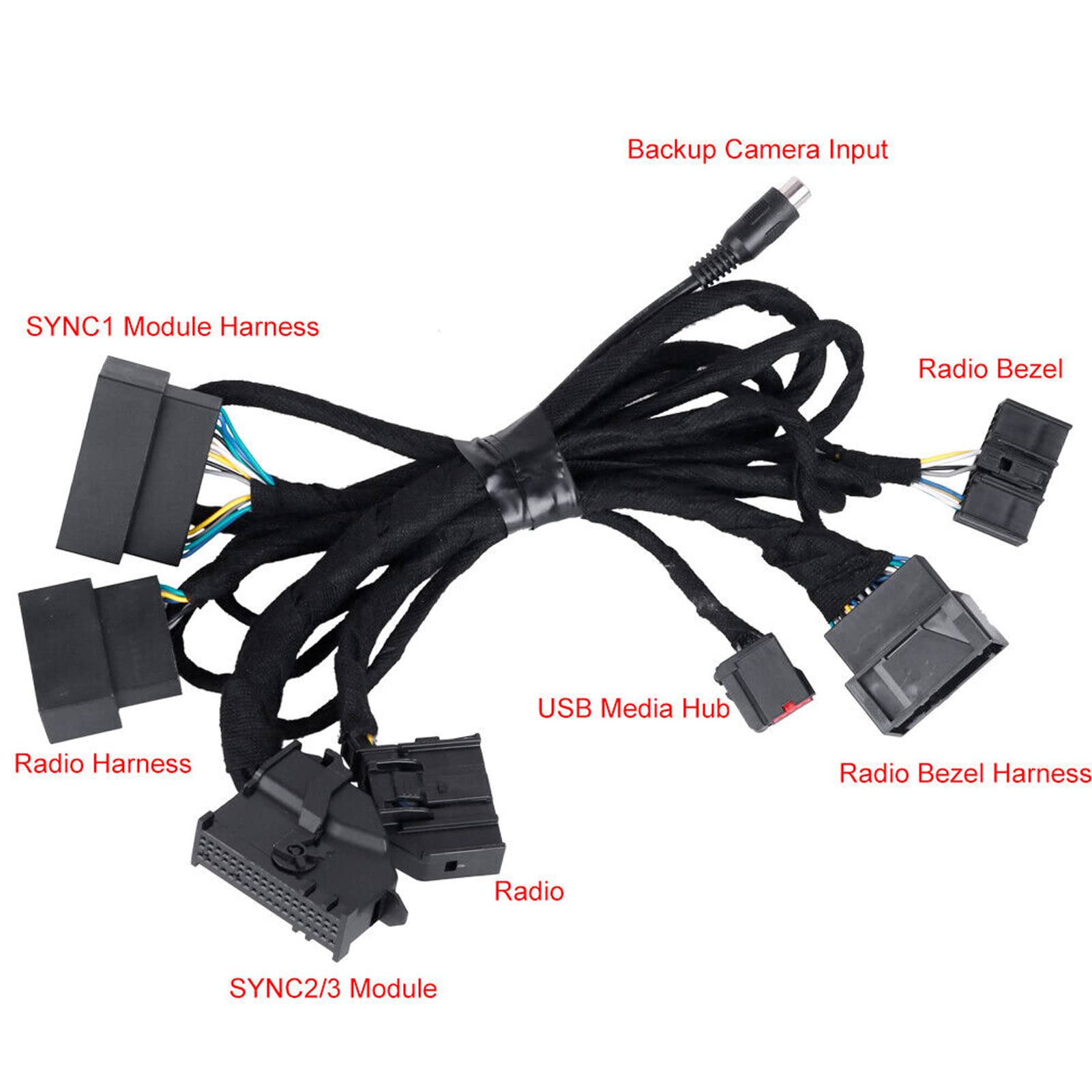 4In To 8In Pnp Conversion Harness Hc3Z 19A387 B Hu5Z 19A387 A Conversion Power Harness Kit Replacement For Edge Sync 1 To Sync 3
