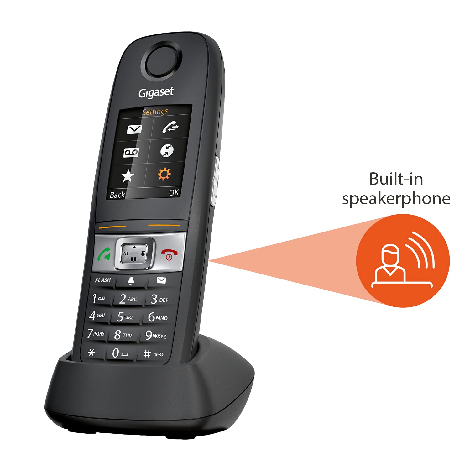 Gigaset E630H � Additional Handset   Cordless Phone   Robust And Durable, Resistant To Water Splash, Dust And Shock, For Diy Enthusiasts, Skilled Craftsmen, Gardeners And Mechanics, Black