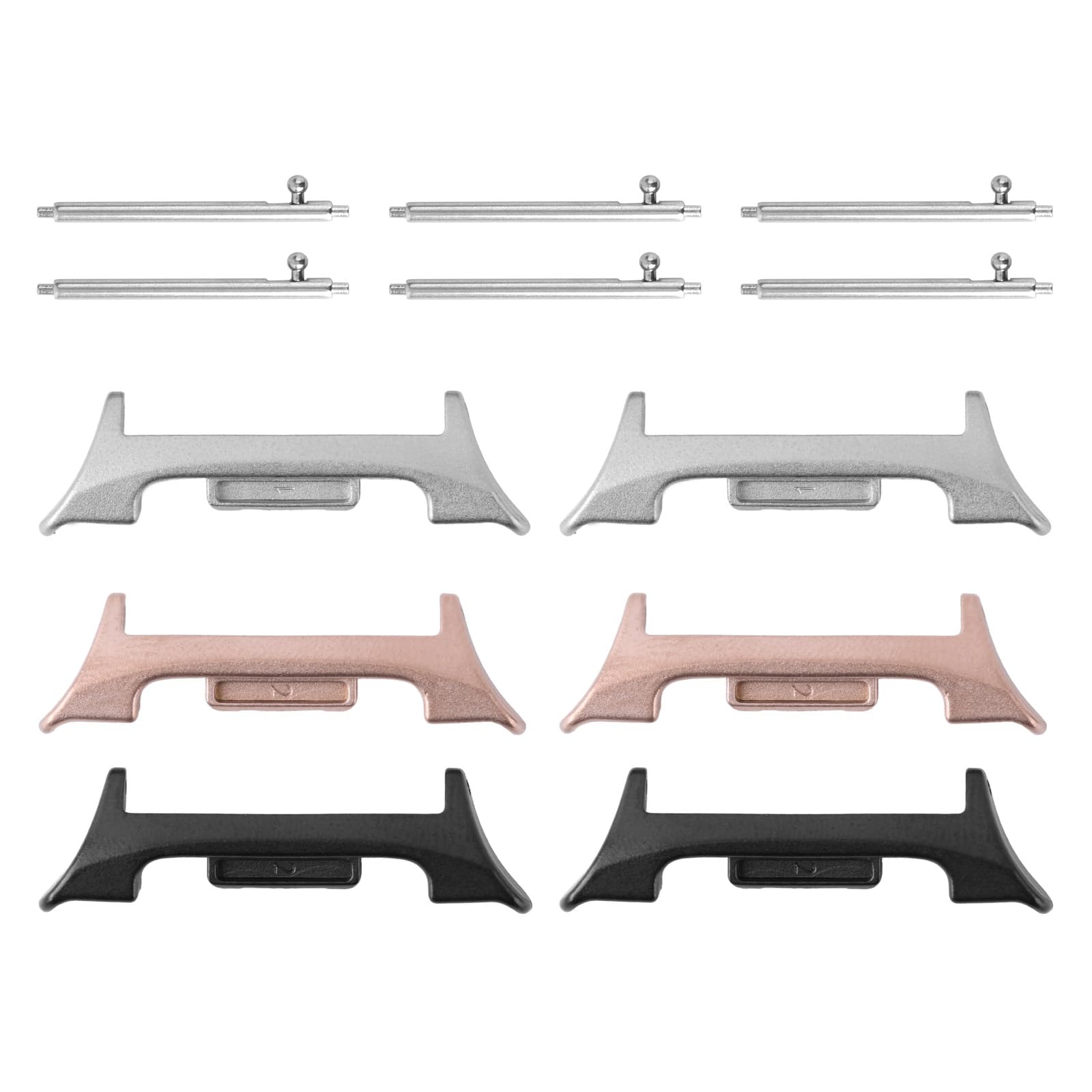 3 Pair of Watch Band Adapters Compatible with Samsung Galaxy Watch 8 Series, 3 Color 20mm Stainless Steel Band Connectors Adapte
