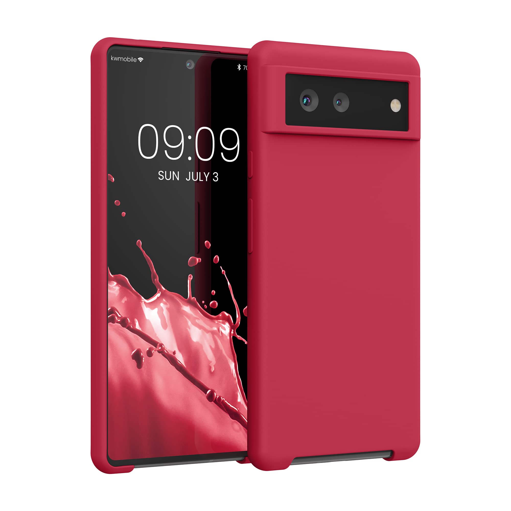 kwmobile Case Compatible with Google Pixel 6 Case - TPU Silicone Phone Cover with Soft Finish - Sweet Cherry