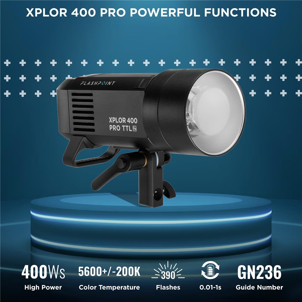 Flashpoint Xplor 400 Pro Ttl Li Ion Battery Powered Hss Strobe Light With Built In R2 2.4Ghz, Bowens Mount 400W Wireless Monolig