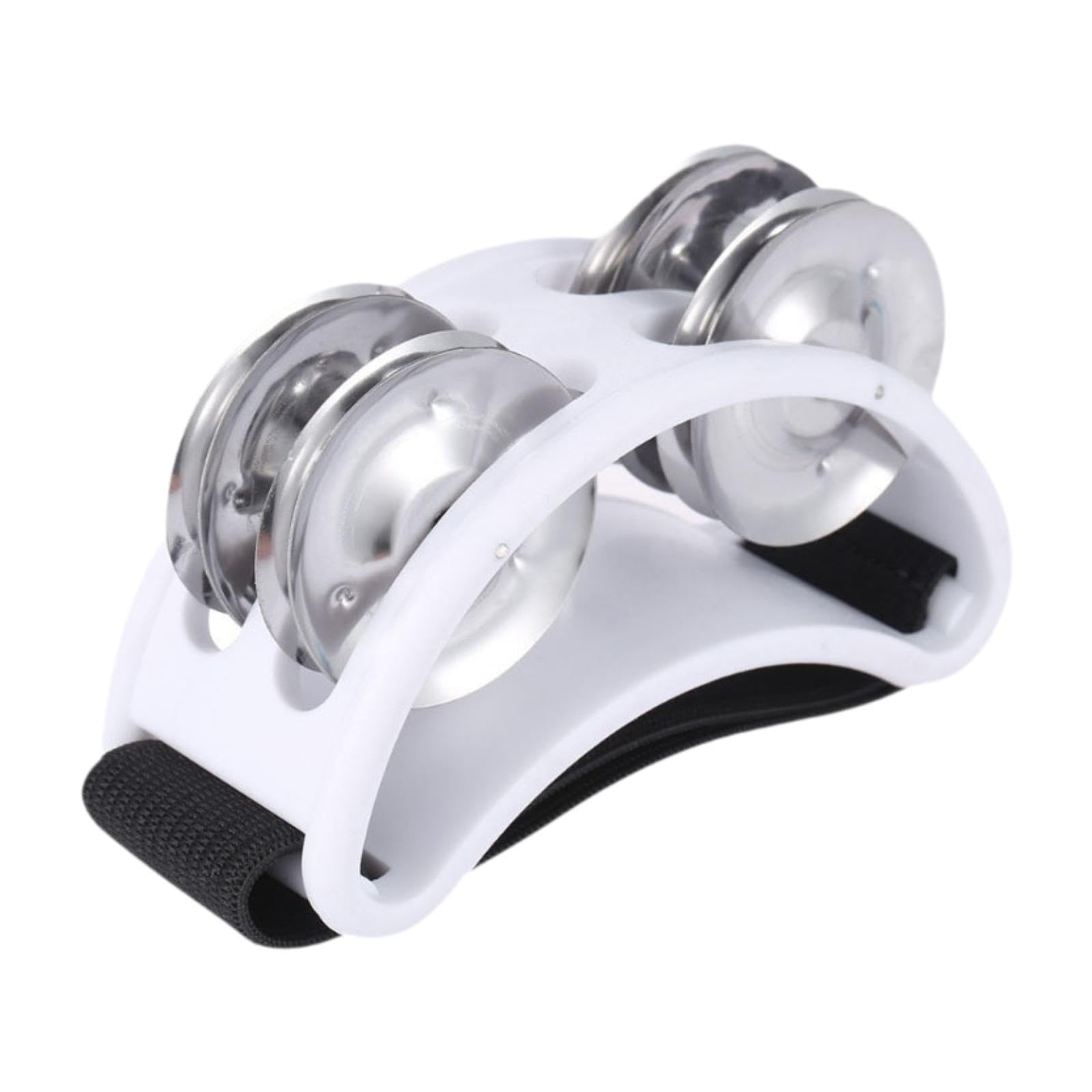 ATORSE Foot Tambourine Portable Shoe Tambourines Shaker for Concerts Mandolin Party white