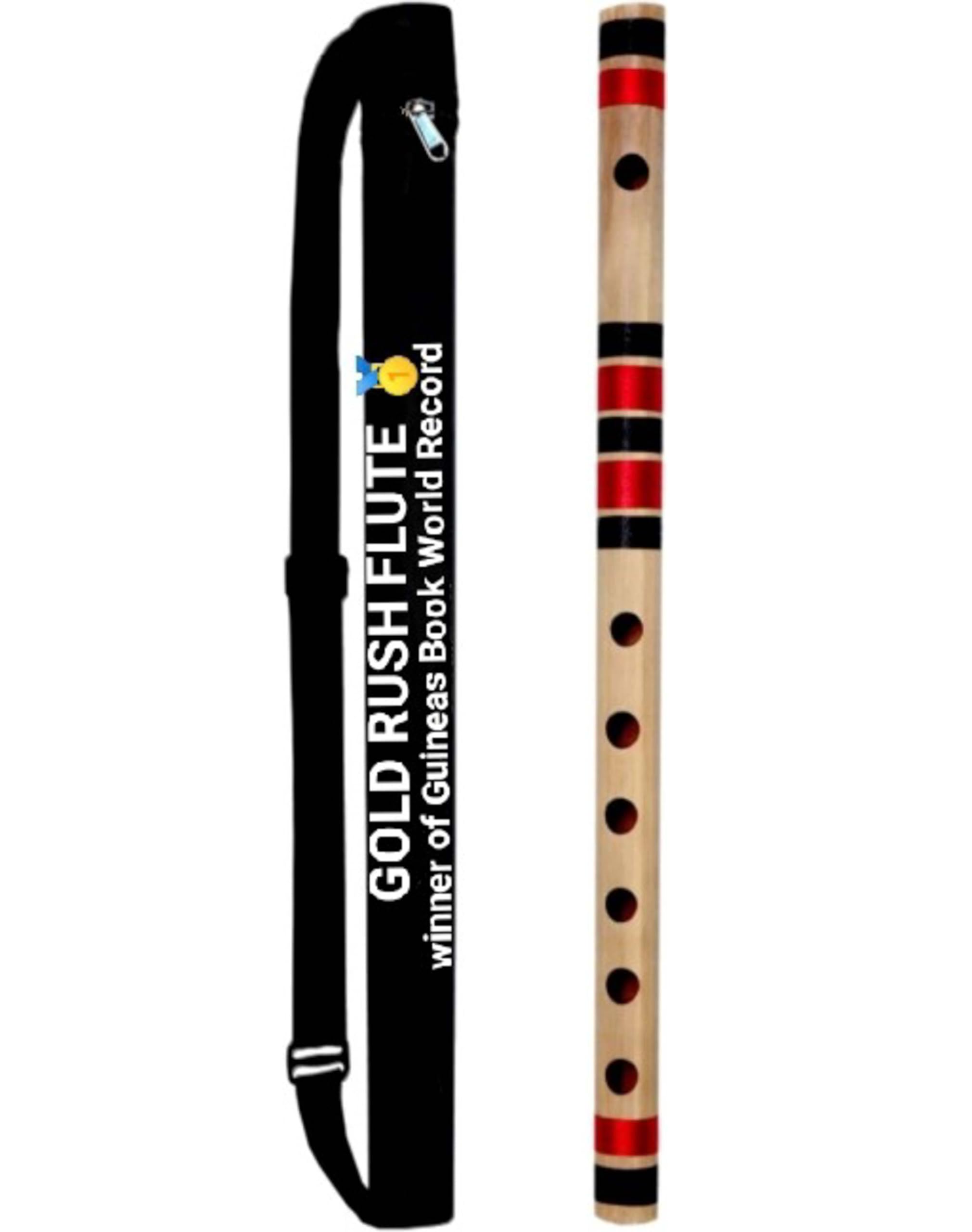 Gold Rush Flute C Sharp Medium Professional Right Handed Bamboo Flute 18.5 Inch Size 47 Cm Length With Free Carry Bag (Cssbf0001