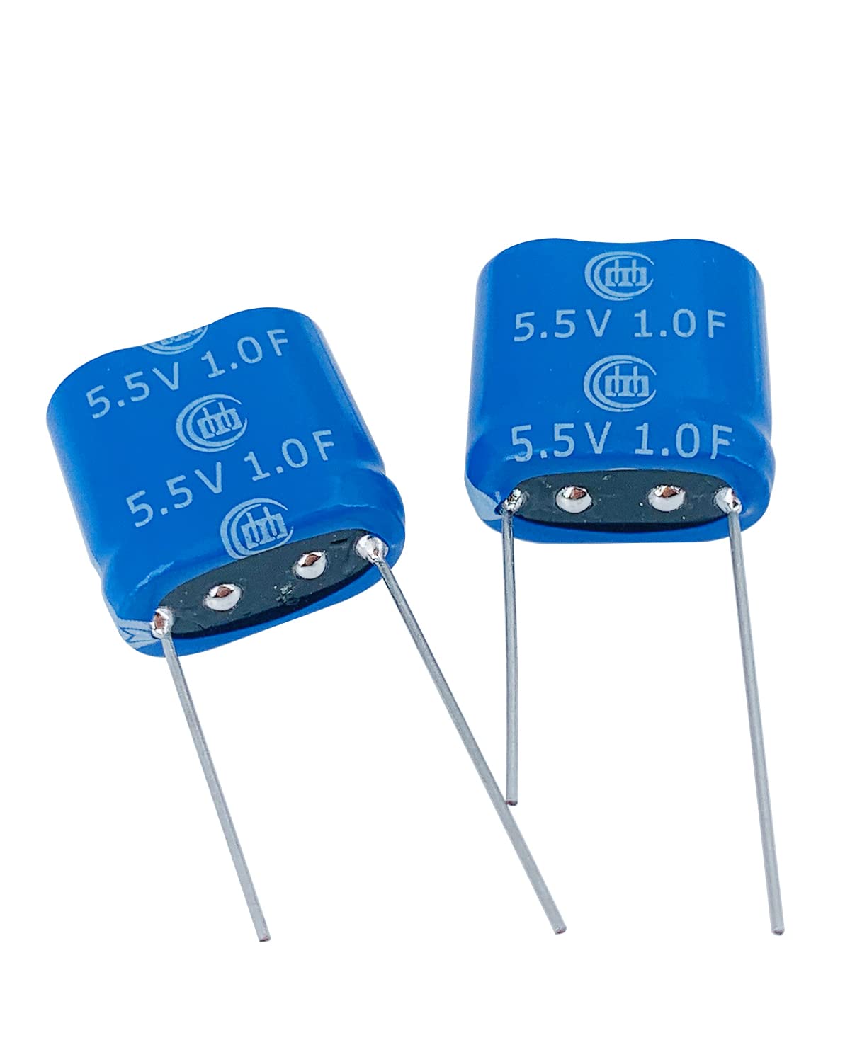 Cermant 2 Pcs 8.5X17X17Mm(0.33X0.67X0.67In) Super Capacitor 5.5V 1F Super Farad Capacitance Winding Type Energy Storage For On B