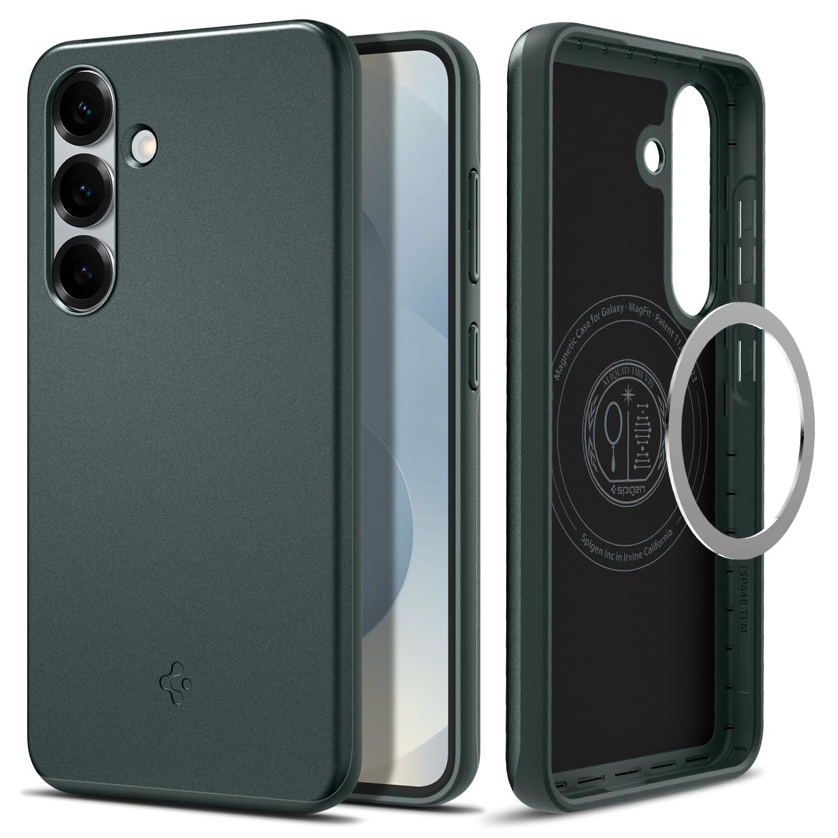 Spigen Thin Fit MagFit Designed for Galaxy S25 Case [Qi2 Certified/Magnet for Galaxy] (2025) - Abyss Green