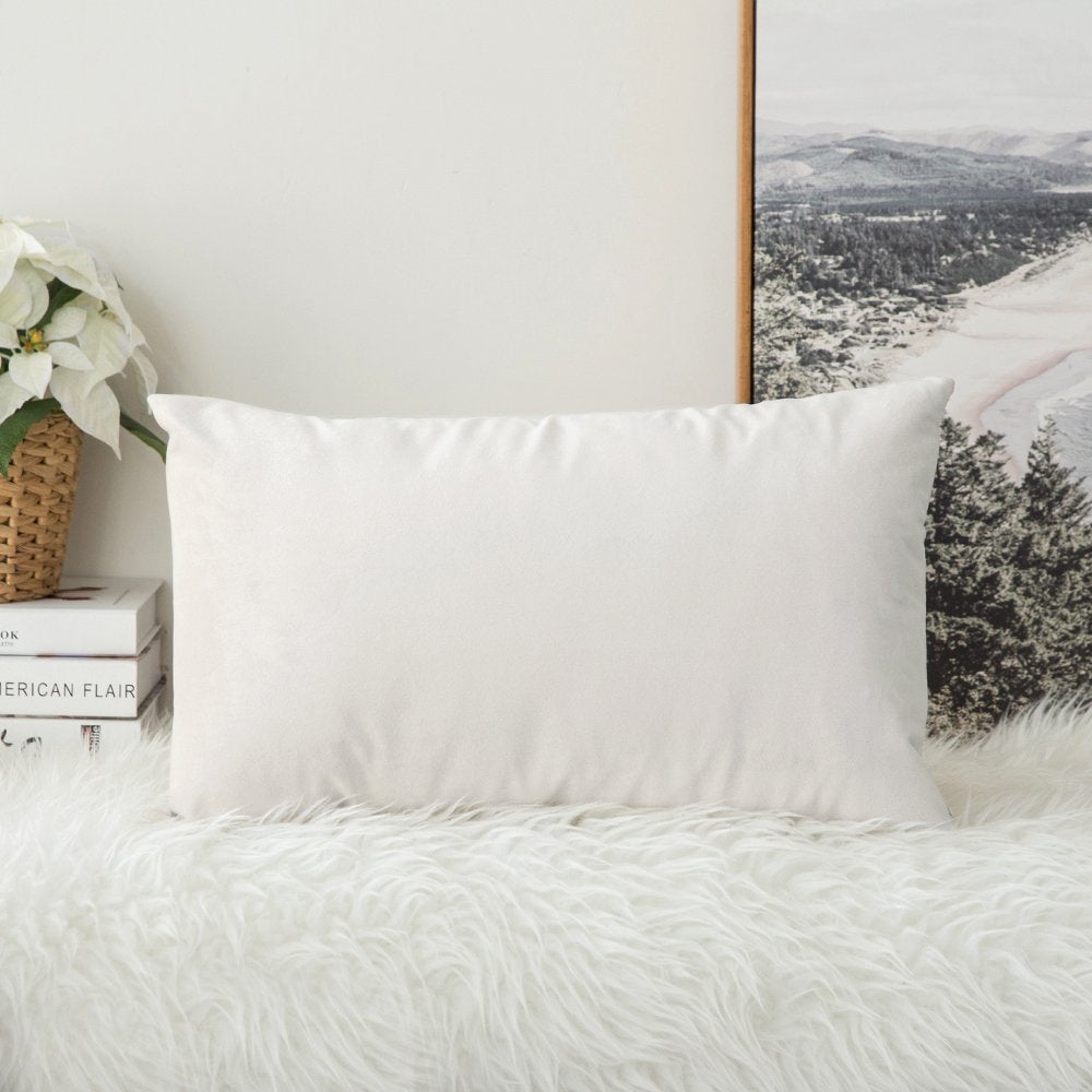 Miulee Velvet Soft Soild Decorative Square Throw Pillow Cover Cushion Case For Sofa Bedroom Car 12 X 20 Inch 30 X 50 Cm