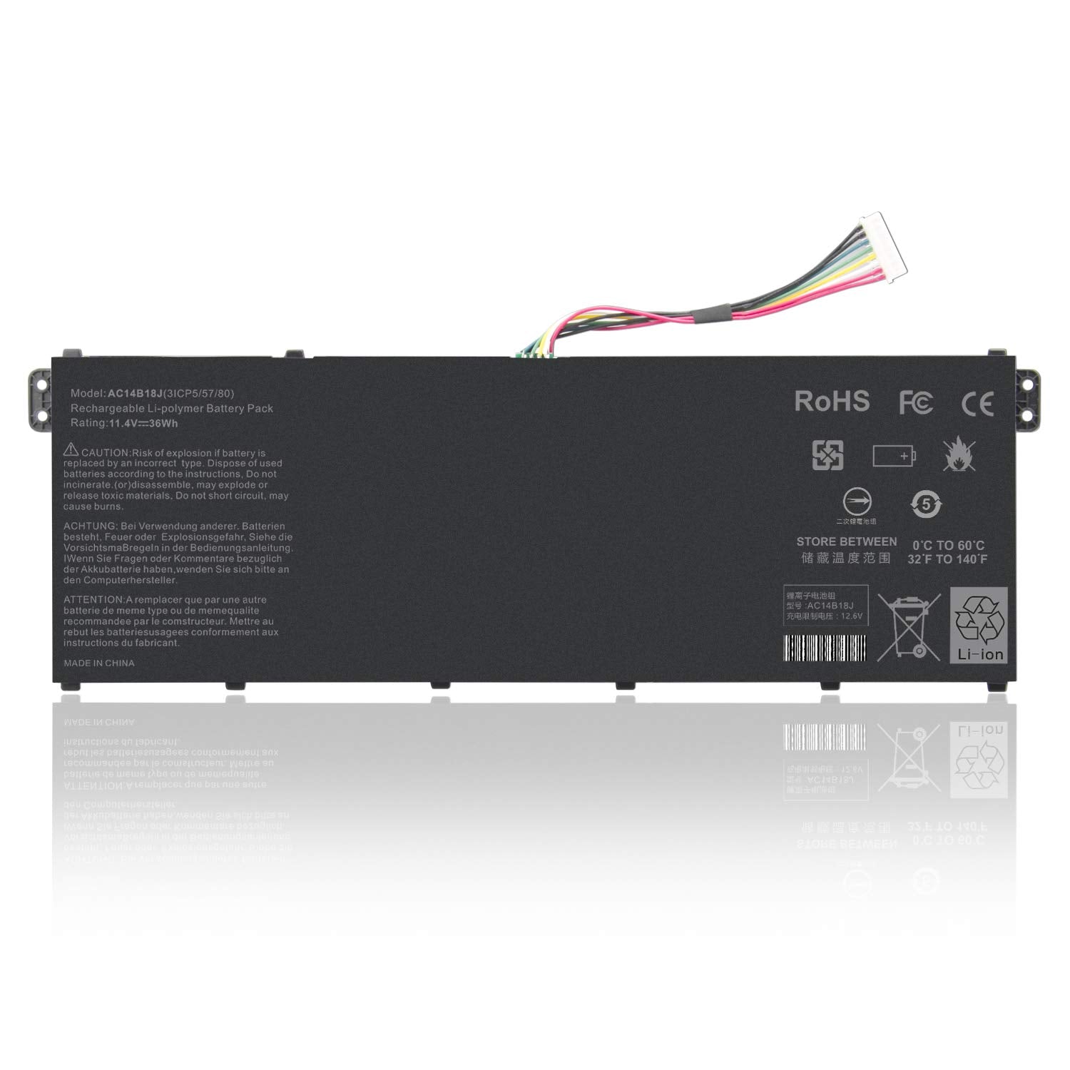 Asuncell 36Wh Ac14B18J Battery For Acer Aspire Es 15 Es1 571 Es1 331 Chromebook 11 Cb3 111 13 Cb5 311 15 Cb3 531 Ac14B13J Ac14B1