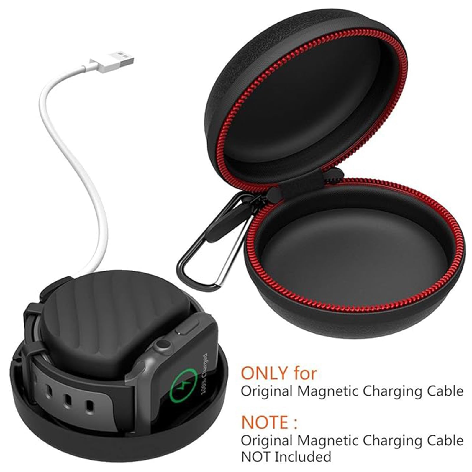 Halleast Travel Case For Apple Watch Charger, Portable Carrying Eva Charging Dock Holder For 42Mm 44Mm 45Mm 46Mm Iwatch Series 1