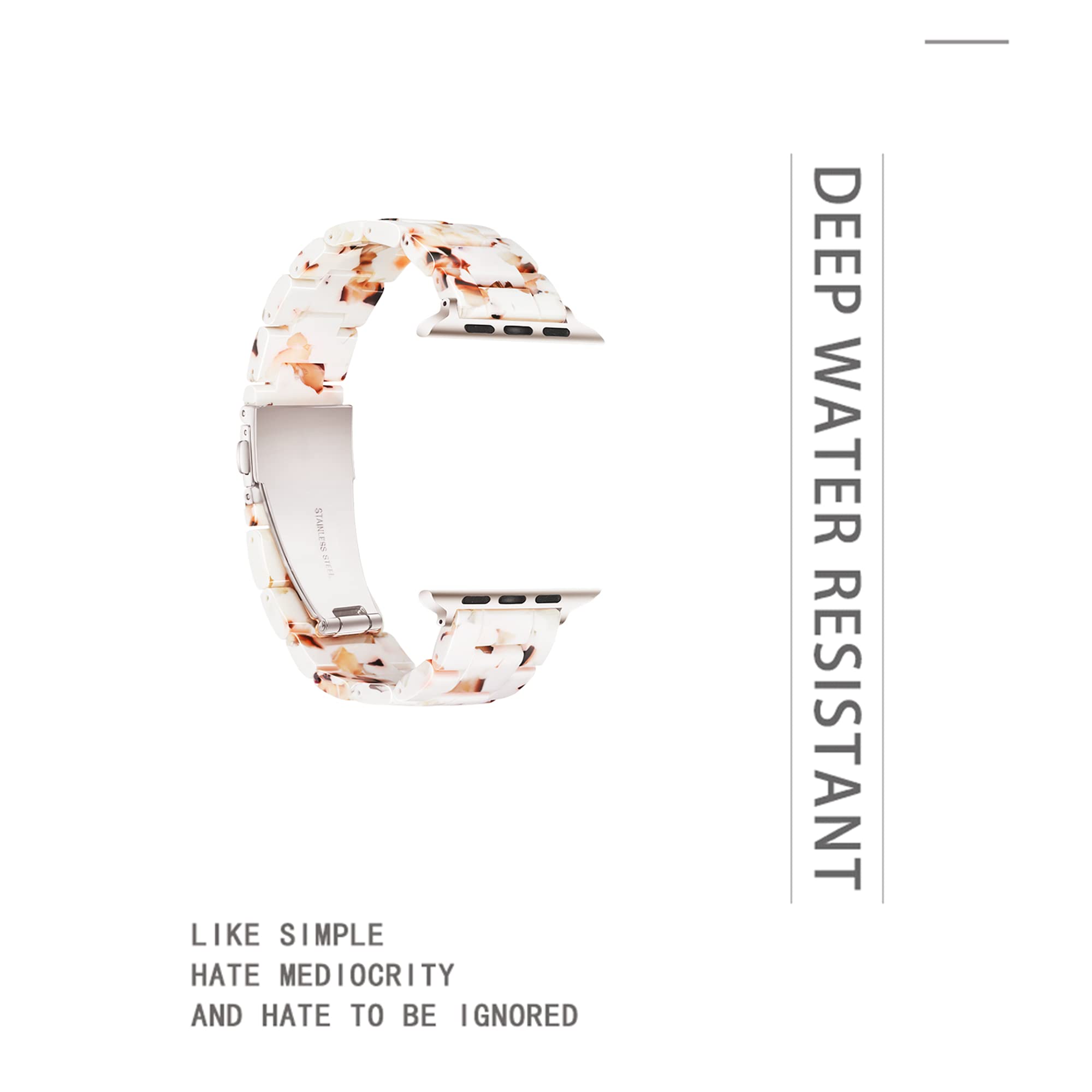 Light Apple Watch Band  Fashion Resin Apple Watch Ultra Series 10 Series 9 Series 8 Series 7 Band Starlight, Compatible With App