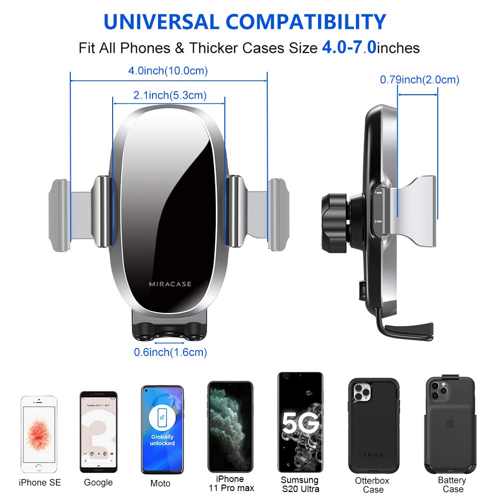 Miracase [Upgraded 2Nd Generation] Universal Phone Holder For Car, Air Vent Car Phone Holder Mount Compatible With Iphone 11/11