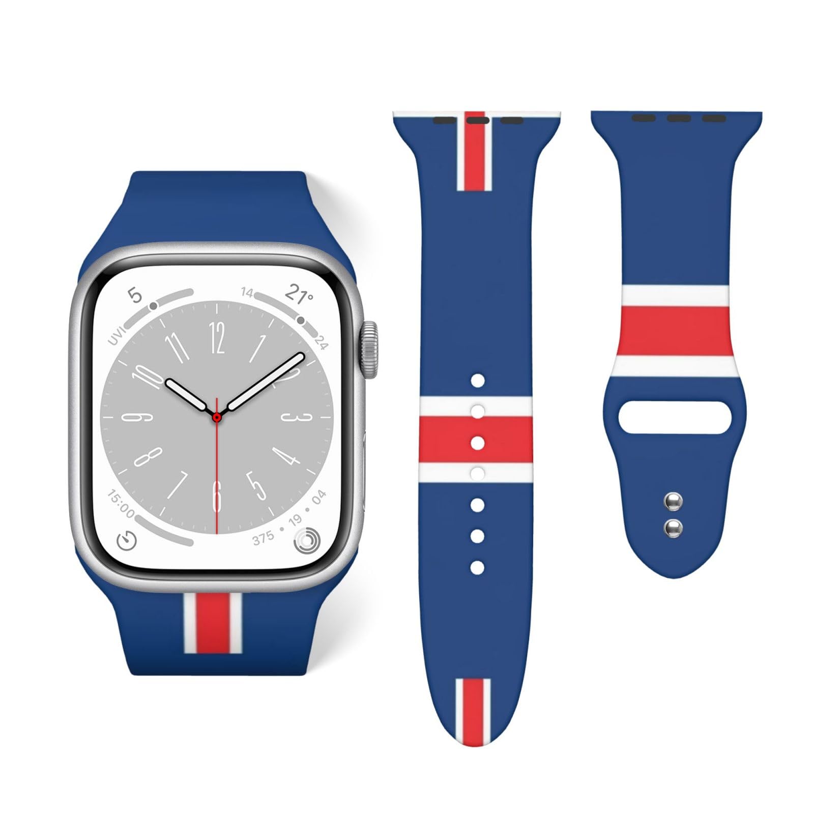 Stylish Silicone Sport Wristbands Compatible with Apple Watch Band, Men and Womens Accessories for Series 10 9 8 7 6 5 4 3 2 1 