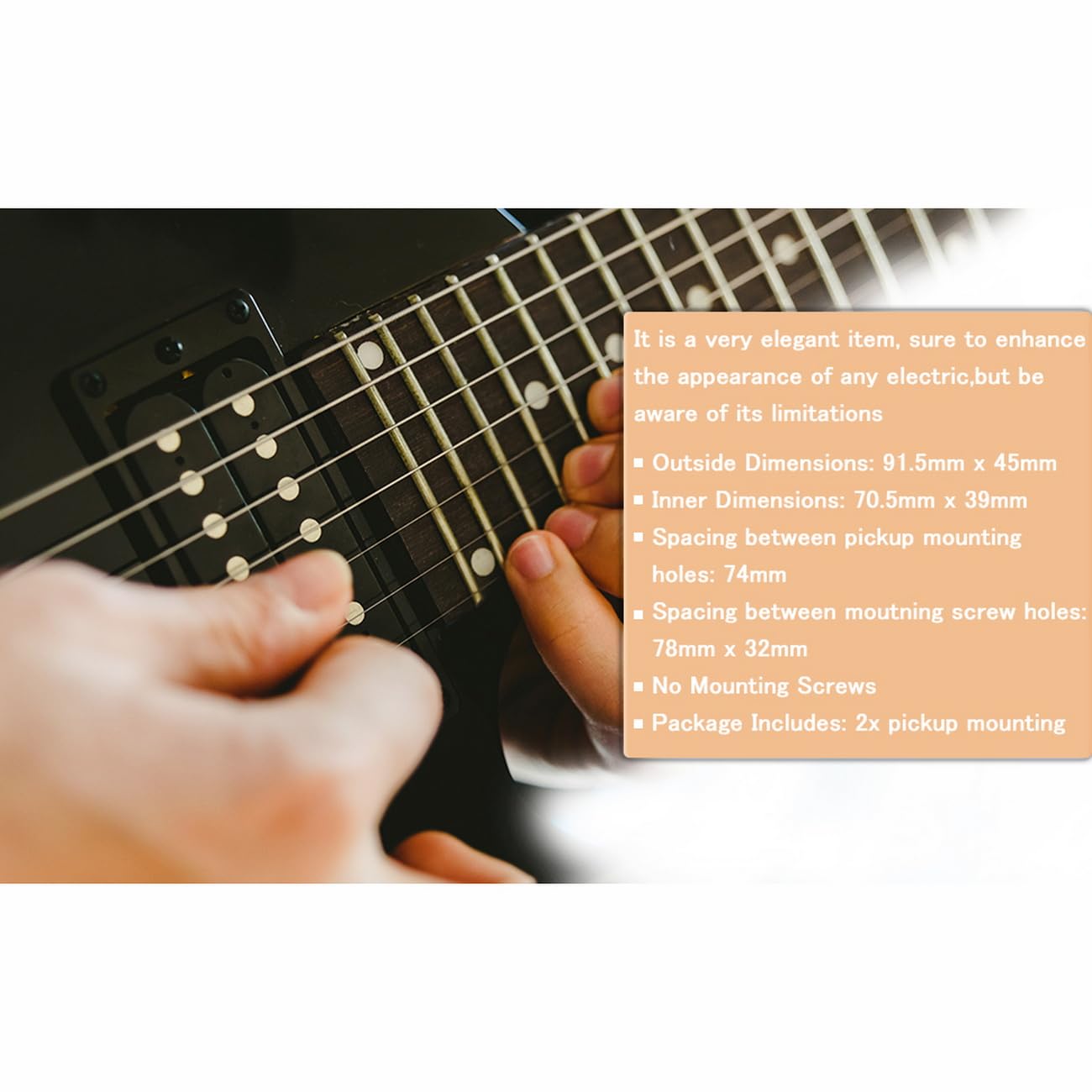 Metal Flat Electric Guitar Humbucker Pickup Ring, Frame Mounting Ring, Bridge Neck Pickups Cover Frame Replacement Part, Pack Of