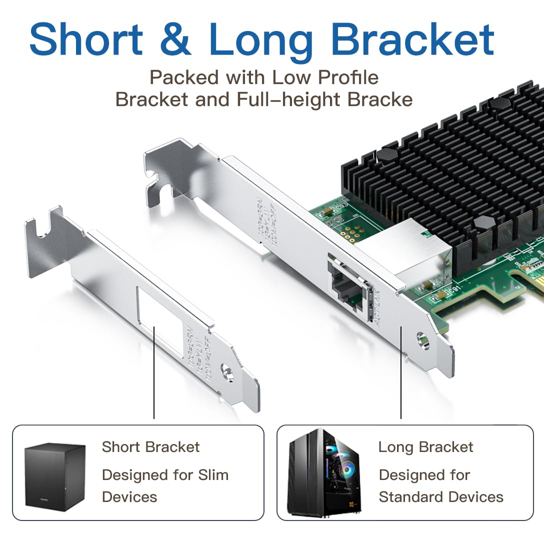 10Gb Rj45 Pci E Network Card Nic, Compare To Intel X550 T1, With Intel X550 At Chip, Single Rj45 Port, Pci Express 3.0 X4, Ether