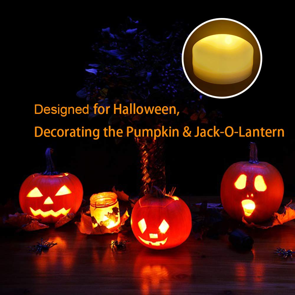 2 Pack Halloween Pumpkin Lights With Remote And Timer Big Battery Operated Led Decorative Bright Flickering Flameless Candle Set