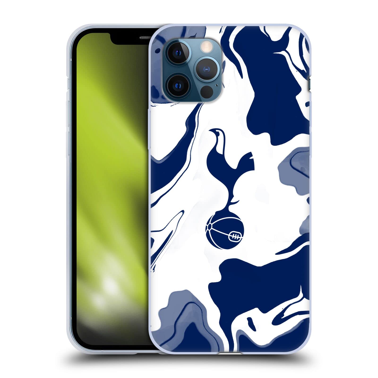 Head Case Designs Officially Licensed Tottenham Hotspur F.C. Blue And White Marble Badge Soft Gel Case Compatible With Apple Iph
