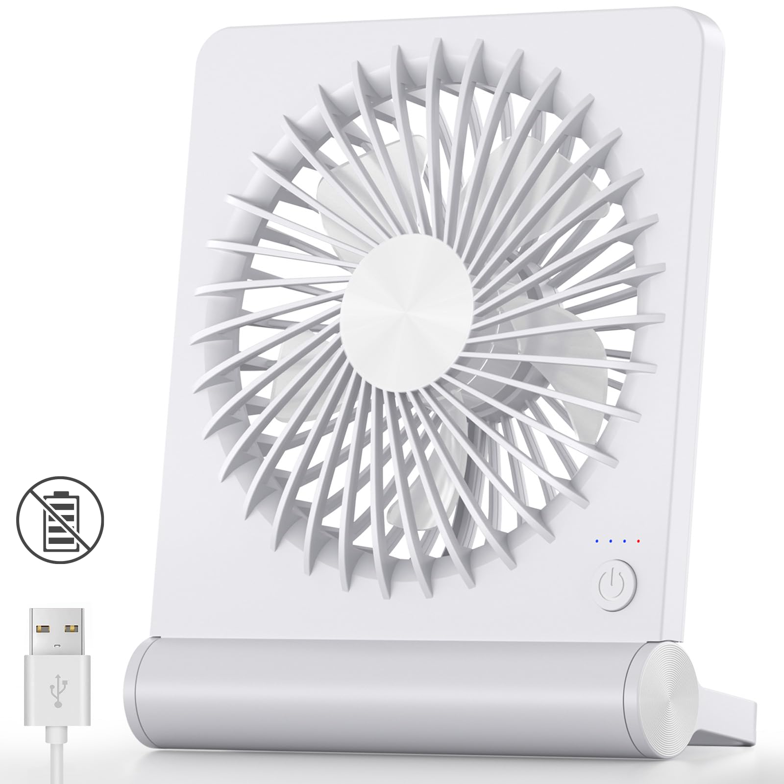 Koonie Usb Fan, Strong Wind Ultra Quiet Small Desk Fan 220 Tilt Folding 3 Speeds Adjustable Usb C Powered Personal Fan For Home