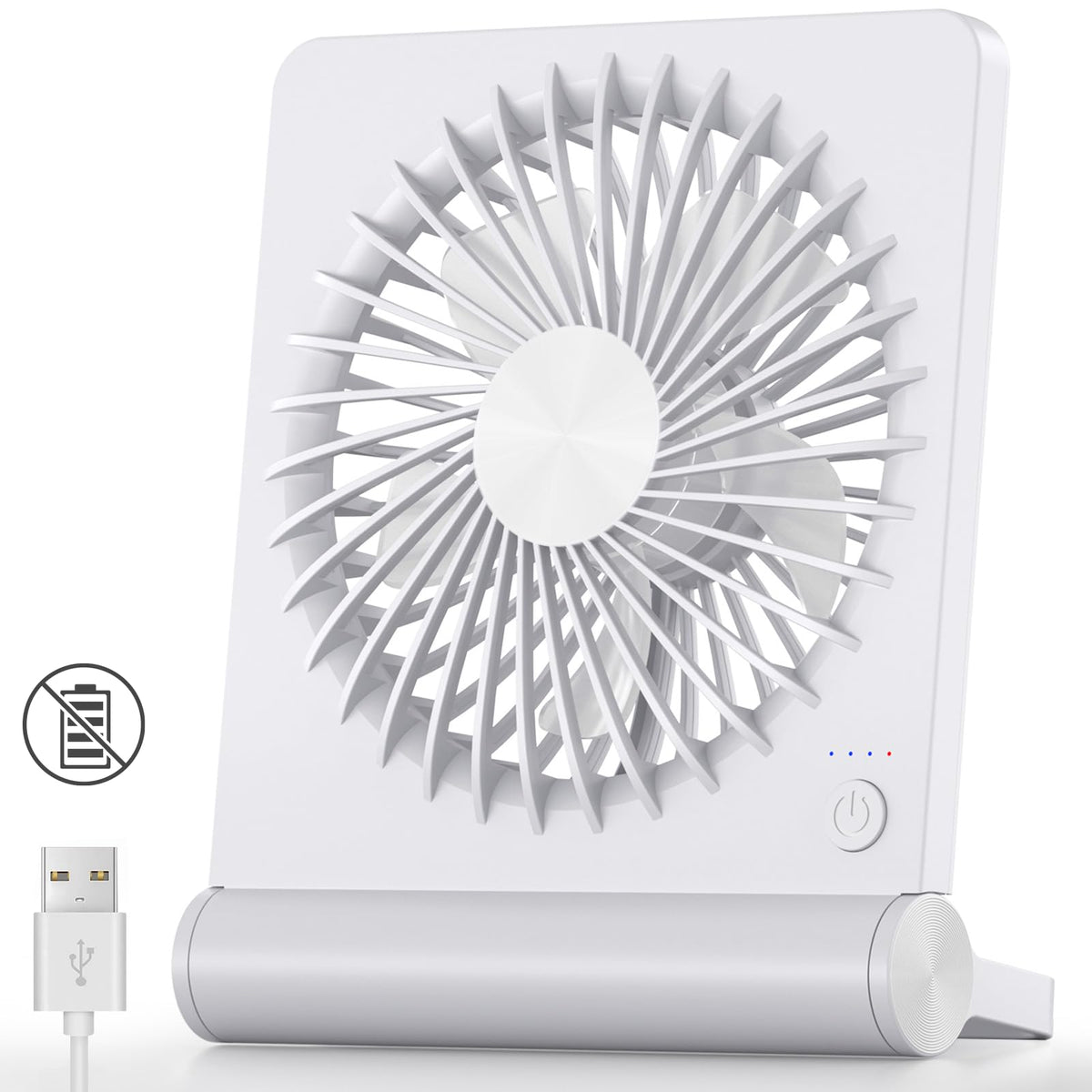 Koonie Usb Fan, Strong Wind Ultra Quiet Small Desk Fan 220 Tilt Folding 3 Speeds Adjustable Usb C Powered Personal Fan For Home