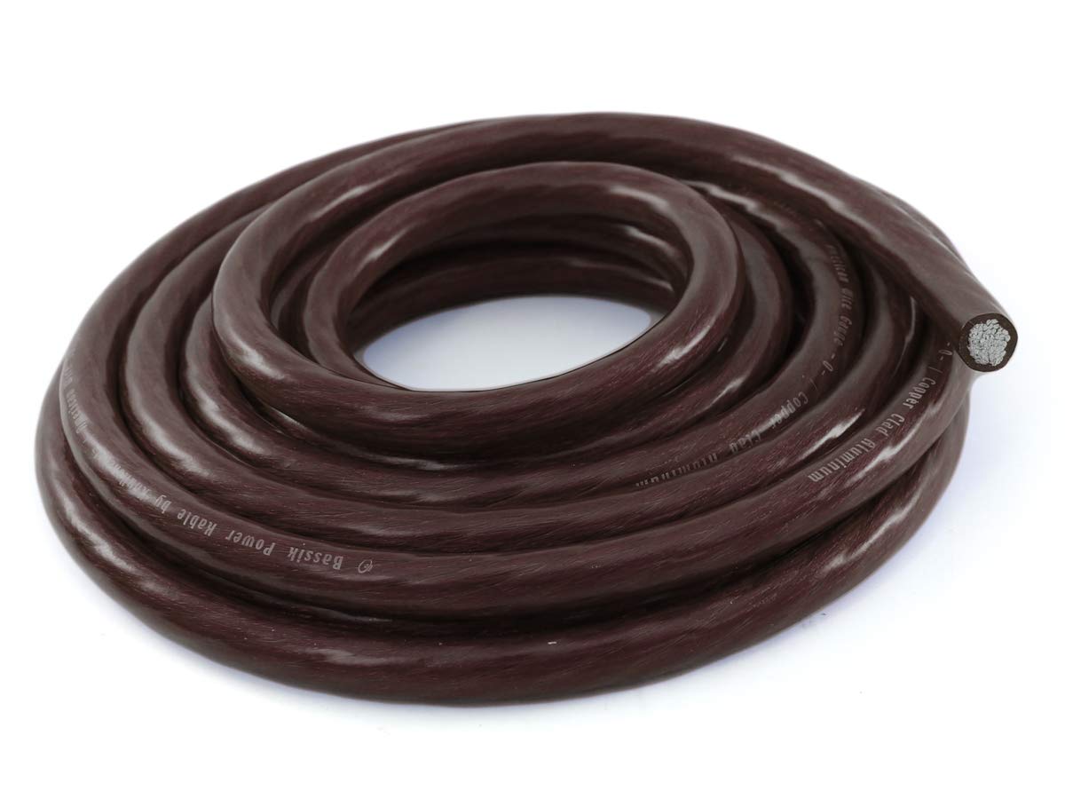 Knukonceptz Bassik 1/0 Gauge Awg Primary Automotive Battery Power/Ground Wire Cable   Black 25 Feet