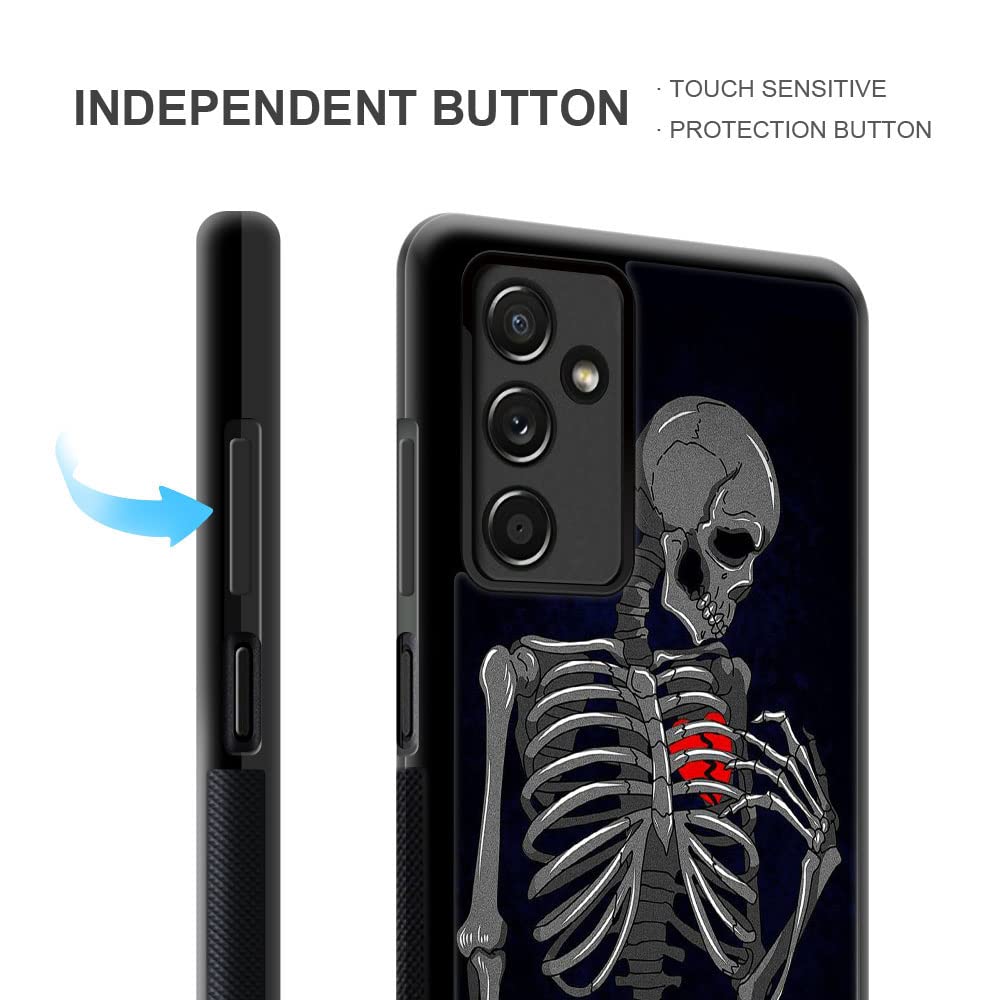 ZHEGAILIAN Samsung Galaxy A14 5G Phone Case, Silicone TPU & Acrylic, Brake Heart Skeleton Pattern