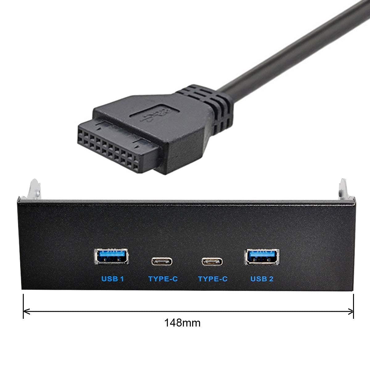 Chenyang 5.25  Front Panel Cd-Rom Bay Usb 3.0 & Usb-C Hub 4 Ports Motherboard Adapter