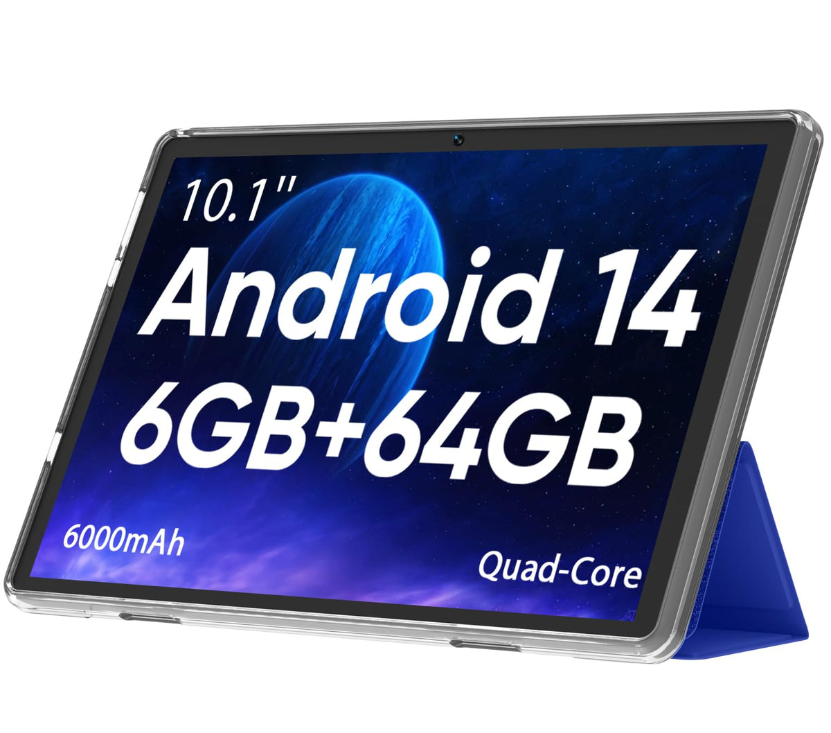 Android 14 Tablet 10 Inch Tablet, 6Gb Ram 64Gb Rom 1Tb Expansion, 6000Mah Battery, 1280X800 Ips Hd, Gps, Wifi 6, Bluetooth 5.0,