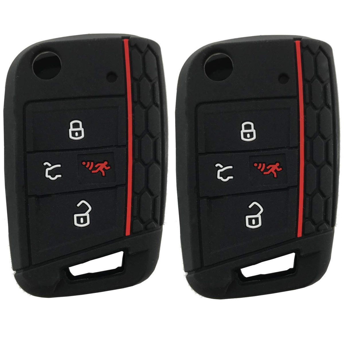 Silicone Key Cover Case Remote Fob Protector Fit For Vw Golf Polo 2016 2017 4 Buttons Keyless Entry Remote Key Fob Skin Protecti