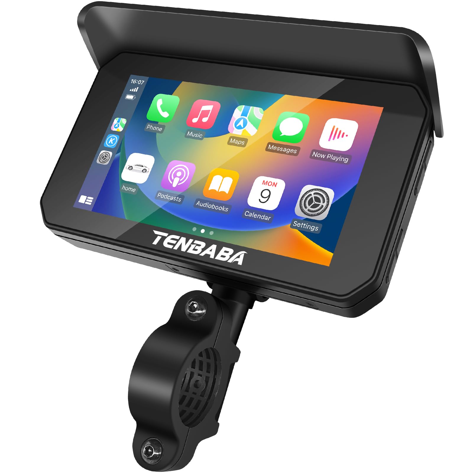 Tenbaba Portable Wireless Apple Carplay/Android Auto For Motorcycle, 5'' Motorcycle Waterproof Gps Navigation, Apple Carplay For
