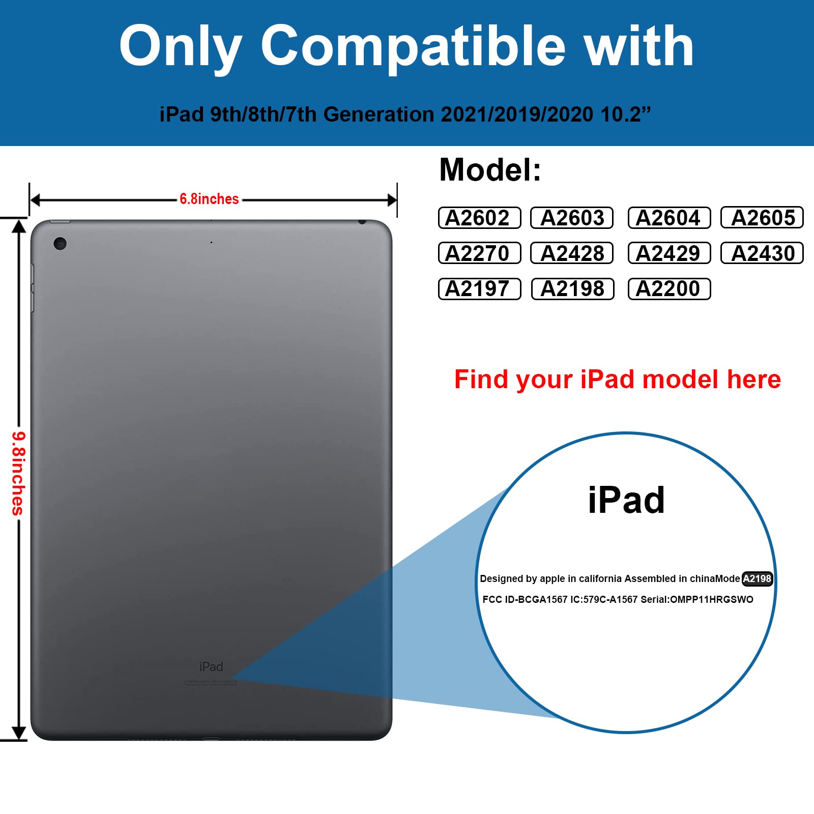 Ipad 9Th/8Th/7Th Generation Ipad Case, Case For Ipad 10.2 Inch Case Compatible With Ipad 10.2 Inch 2021/2020/2019 Shockproof Rug