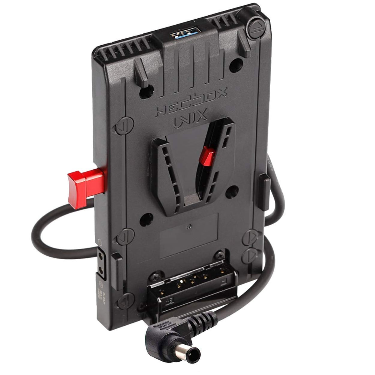 Hedbox Unix Fx9 V Mount Battery Adapter Power Plate, With 3X D Tap 14.4V/10A And Usb 5V/2.1A, 15''/40Cm Cable With Barel Dc Conn