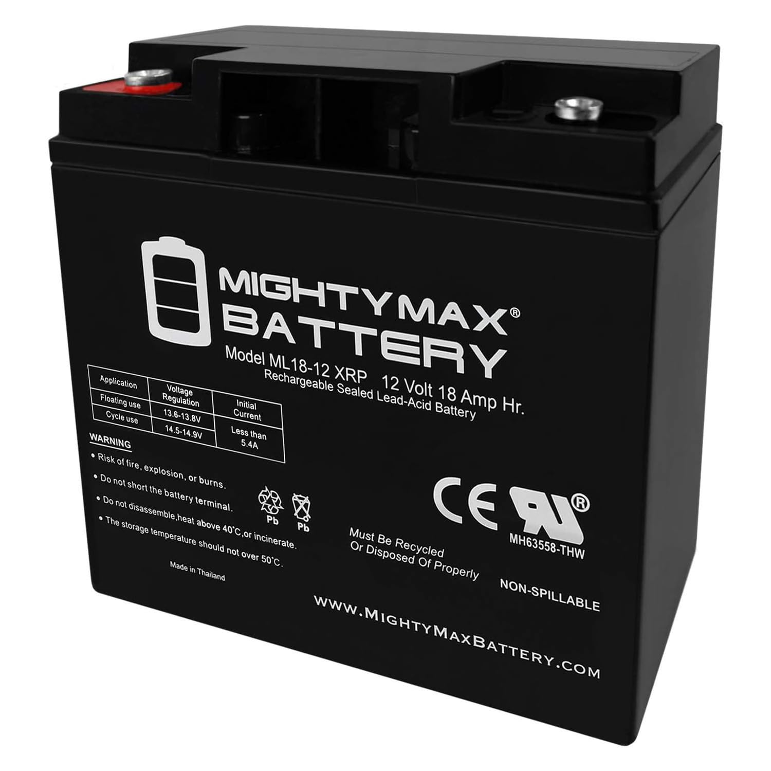 Mighty Max Battery 12V 18Ah Sla Replacement Battery For Visions Cp12180Xrp