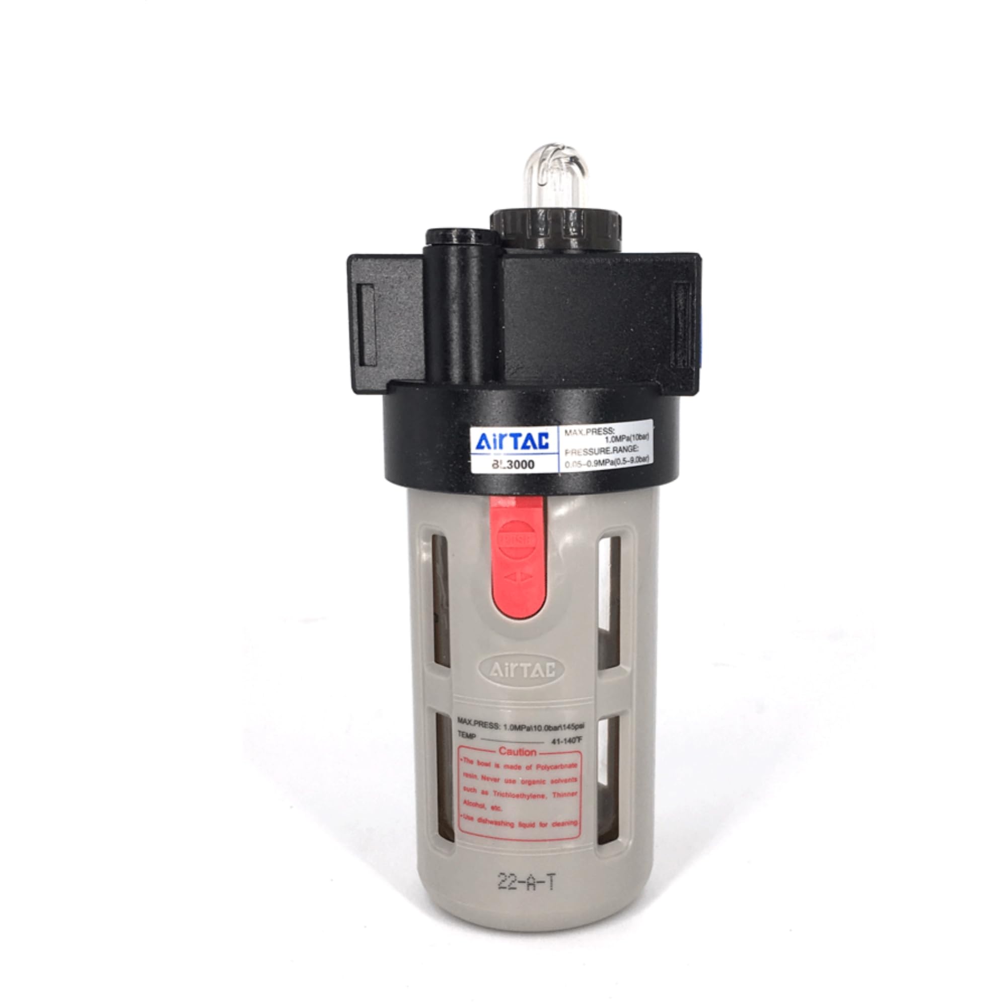 Compressed Air Line Lubricator Airtac BL2000 1/4 NPT 0-145 Psi Oil for Pneumatic System Source Treatment