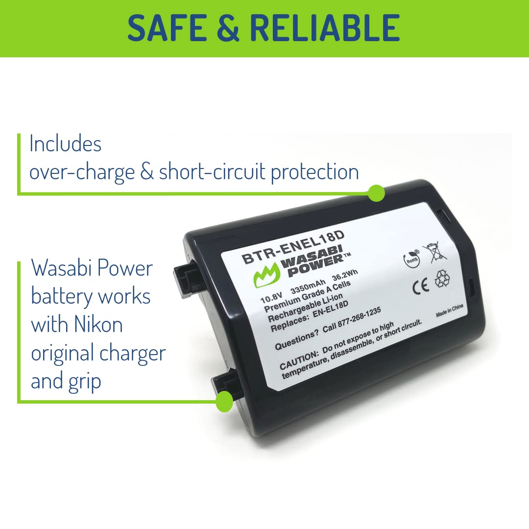 Wasabi Power Battery For Nikon En El18D And Nikon Z9, D4, D4S, D5, D6