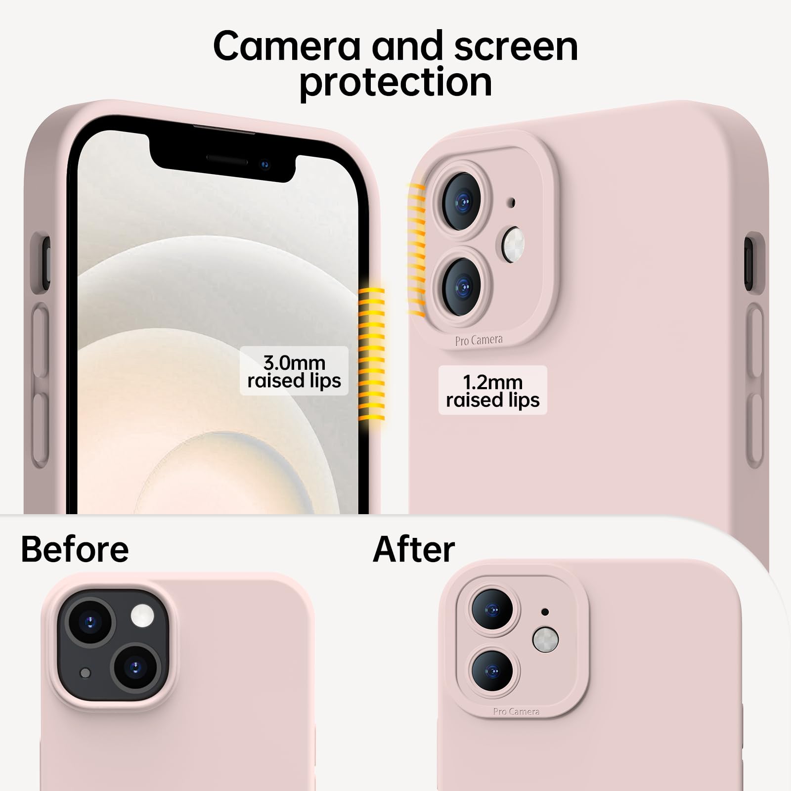 Kiresen Designed For Iphone 12 Mini Case With Screen Protector   Upgraded Camera Protection   Wireless Charging Compatible   Sil