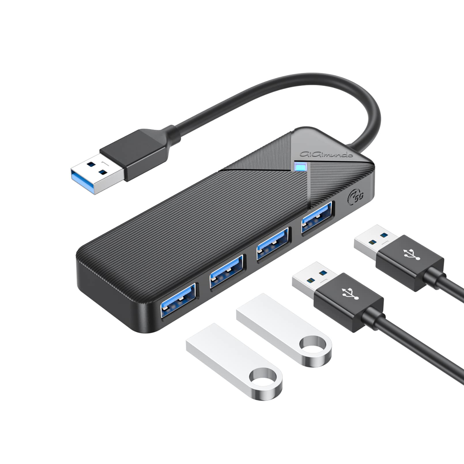 Gigimundo 5Gbps Usb 3.0 Hub, Multi 4 Ports Usb Splitter Usb Expander For Laptop, Computer, Pc, Ps4, Xbox, Printer, Keyboard, Mou