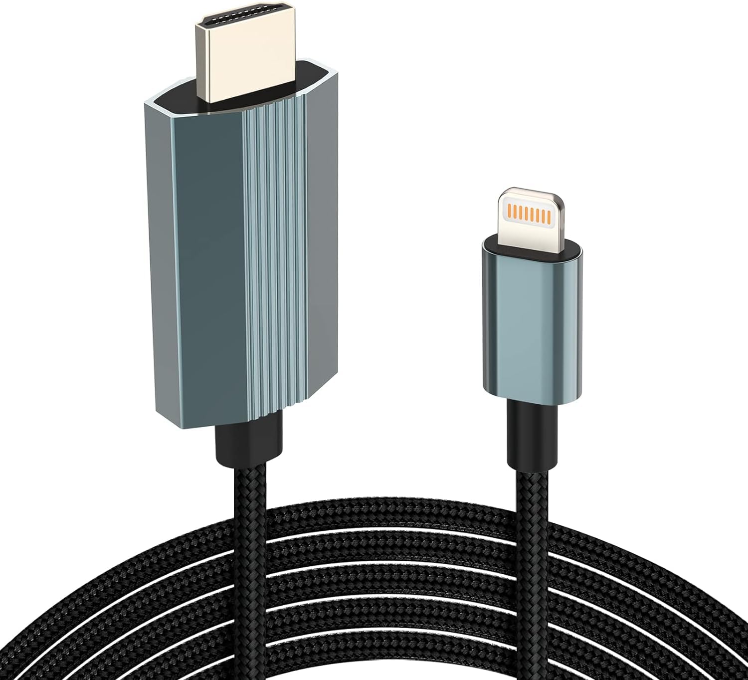 [Apple Mfi Certified] Lightning To Hdmi Digital Av Adapter, 6 Ft Hdtv Cable Compatible With Iphone, Ipad, Ipod 1080P Digital Av