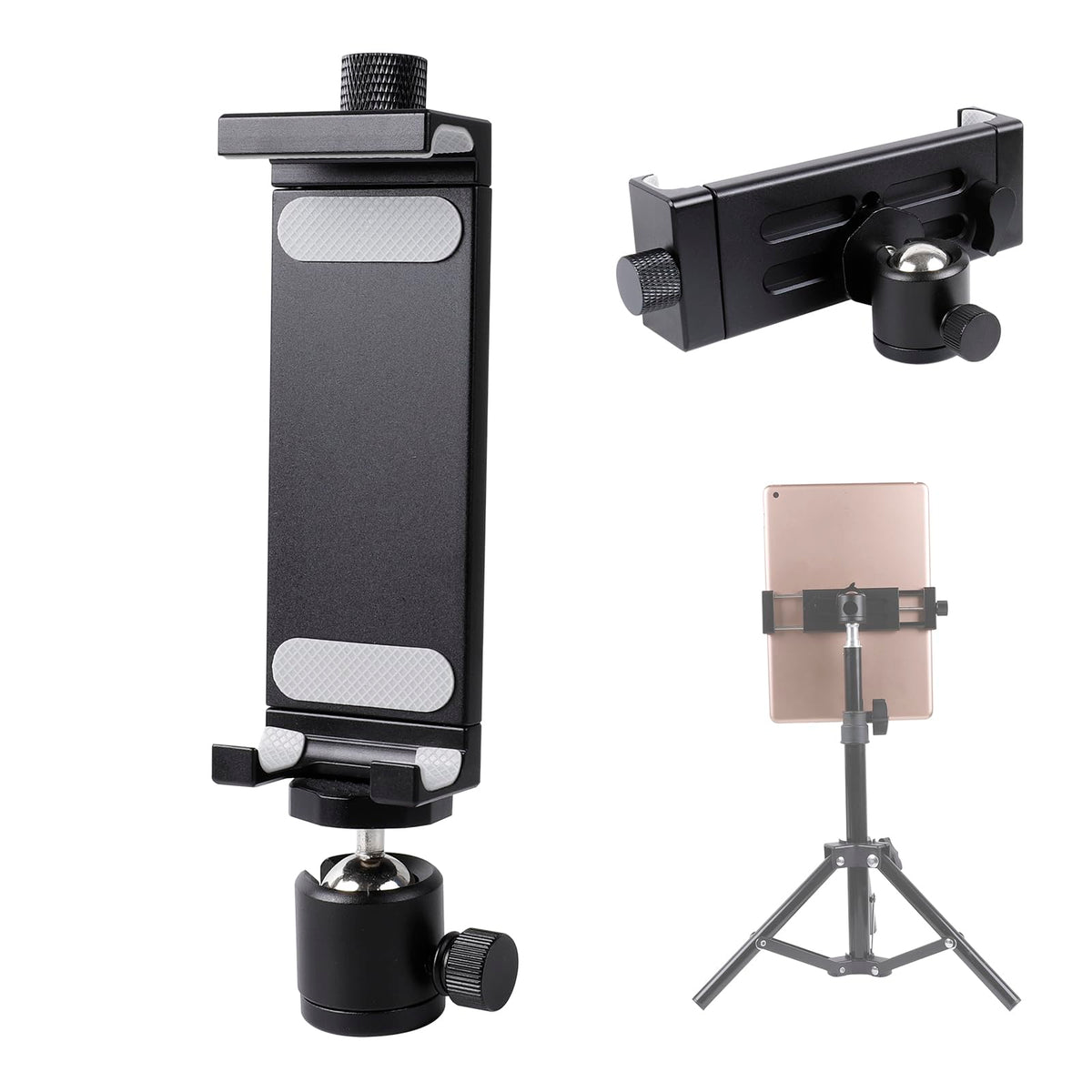Aluminum Tripod Mount Adapter For Ipad, 360 Rotatable Tablet Holder Compatible With Ipad Air/Mini, Ipad 10.2/9.7, Ipad Pro 11/12