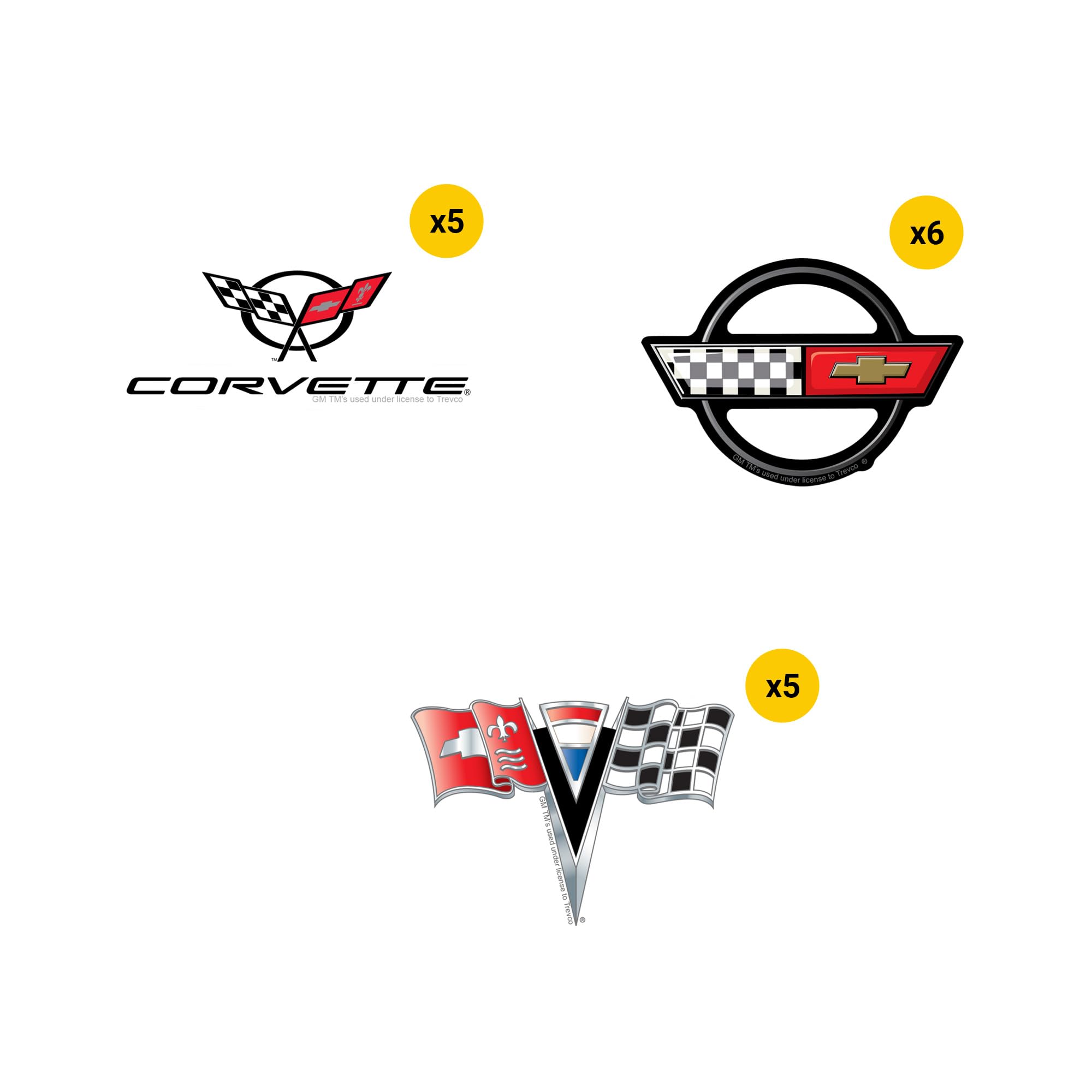 GRAPHICS & MORE Chevrolet Corvette Vinyl Sticker Pack - 50ct Variety for Laptop, Water Bottle, Scrapbooking, Indoor/Outdoor