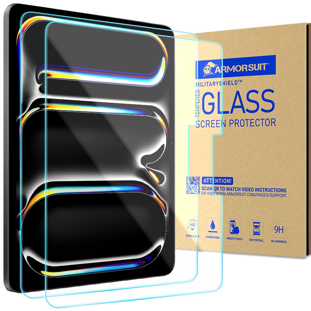 Armorsuit 2 Pack For Ipad Pro 13 Inch Screen Protector (2024 Release) Tempered Glass 9H+ Hd Clear Face Id, Apple Pencil Compatib