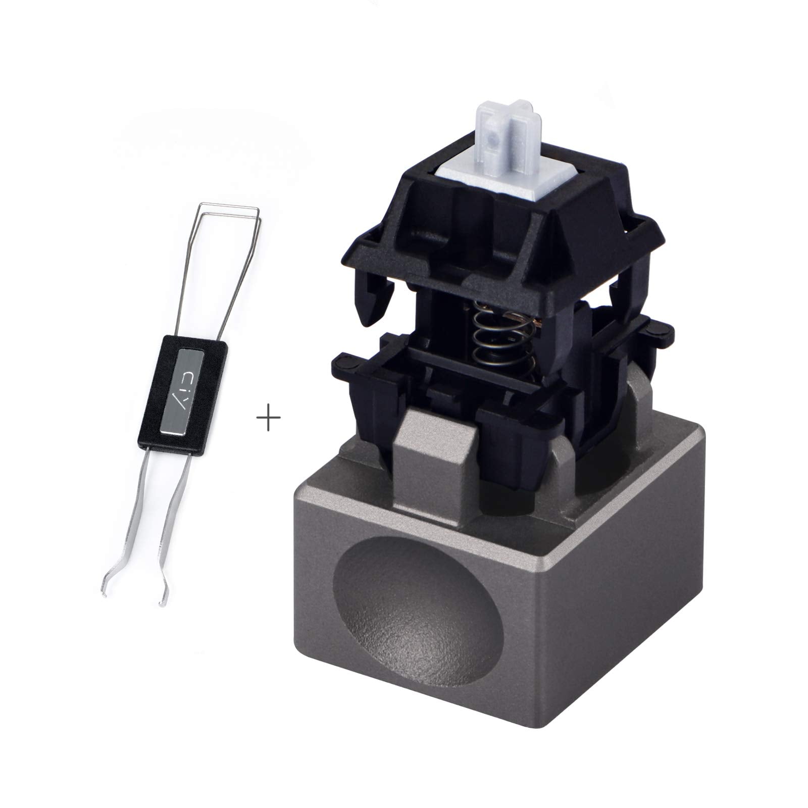 Aluminum Alloy Switch Opener With Keycap Puller For Cherry Mx Switches   Grey