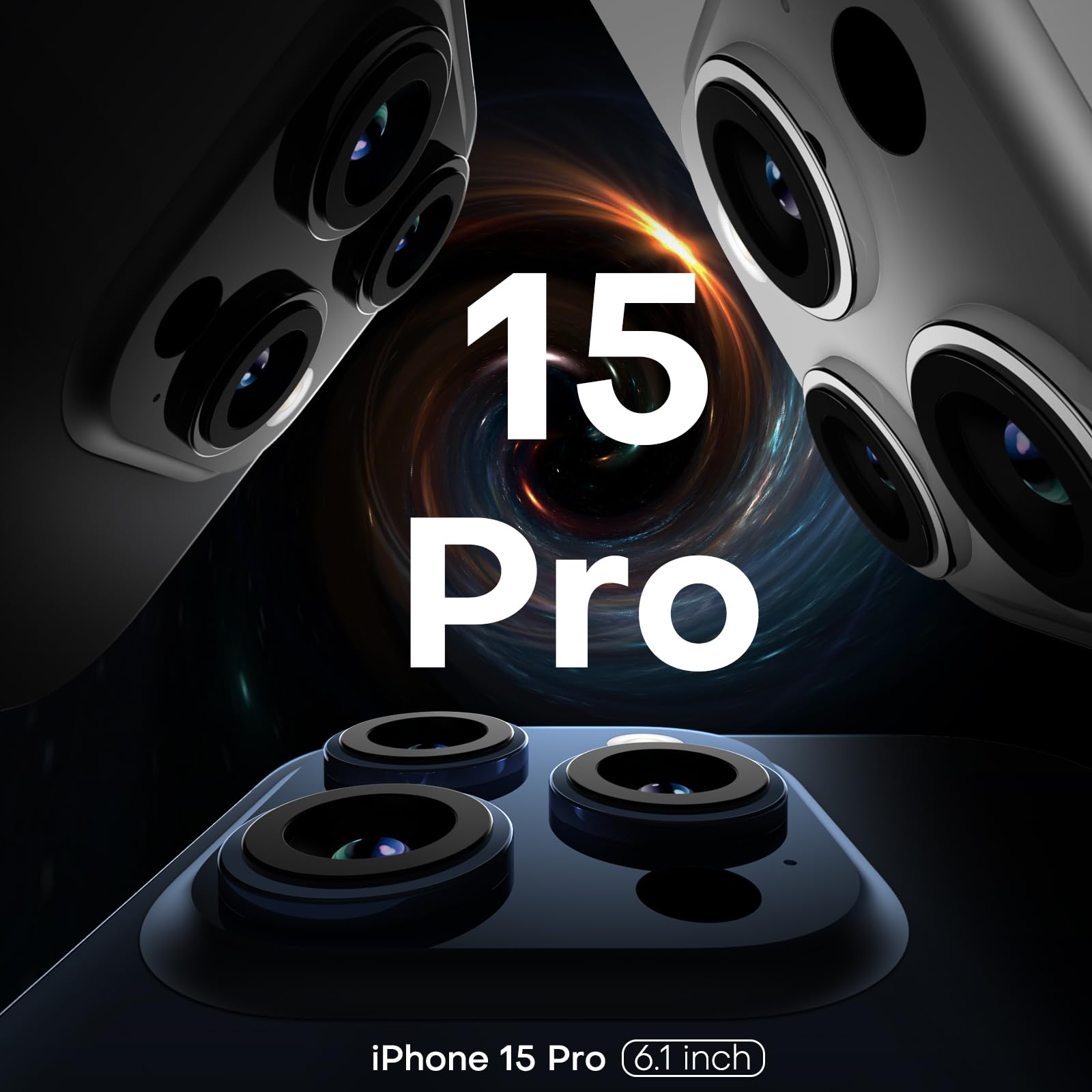 Tauri Magnetic Case For Iphone 15 Pro, [Military Grade Drop Protection] Slim Shockproof Phone Lanyard Case 6.1 Inch  Matte Black