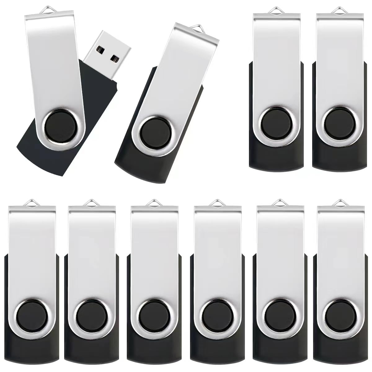 Usspo 64Gb Flash Drive 10 Pack Usb 2.0 Flash Drive Thumb Drive Usb Flash Driver 64Gb High Speed Flash Drive Pack Keychain Design