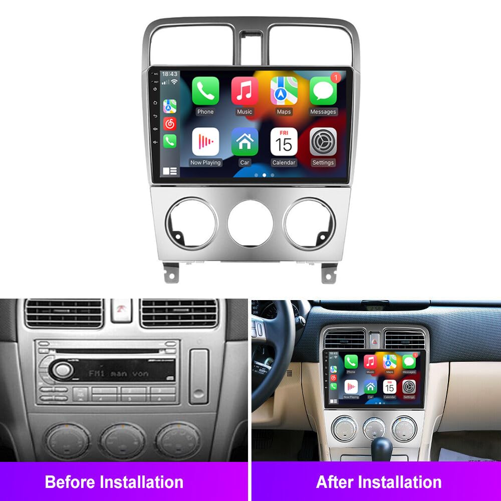 Android 13 For Subaru Forester Radio 2002 2008 With Wireless Apple Carplay Android Auto 9'' Touchscreen Car Stereo With Free Bac