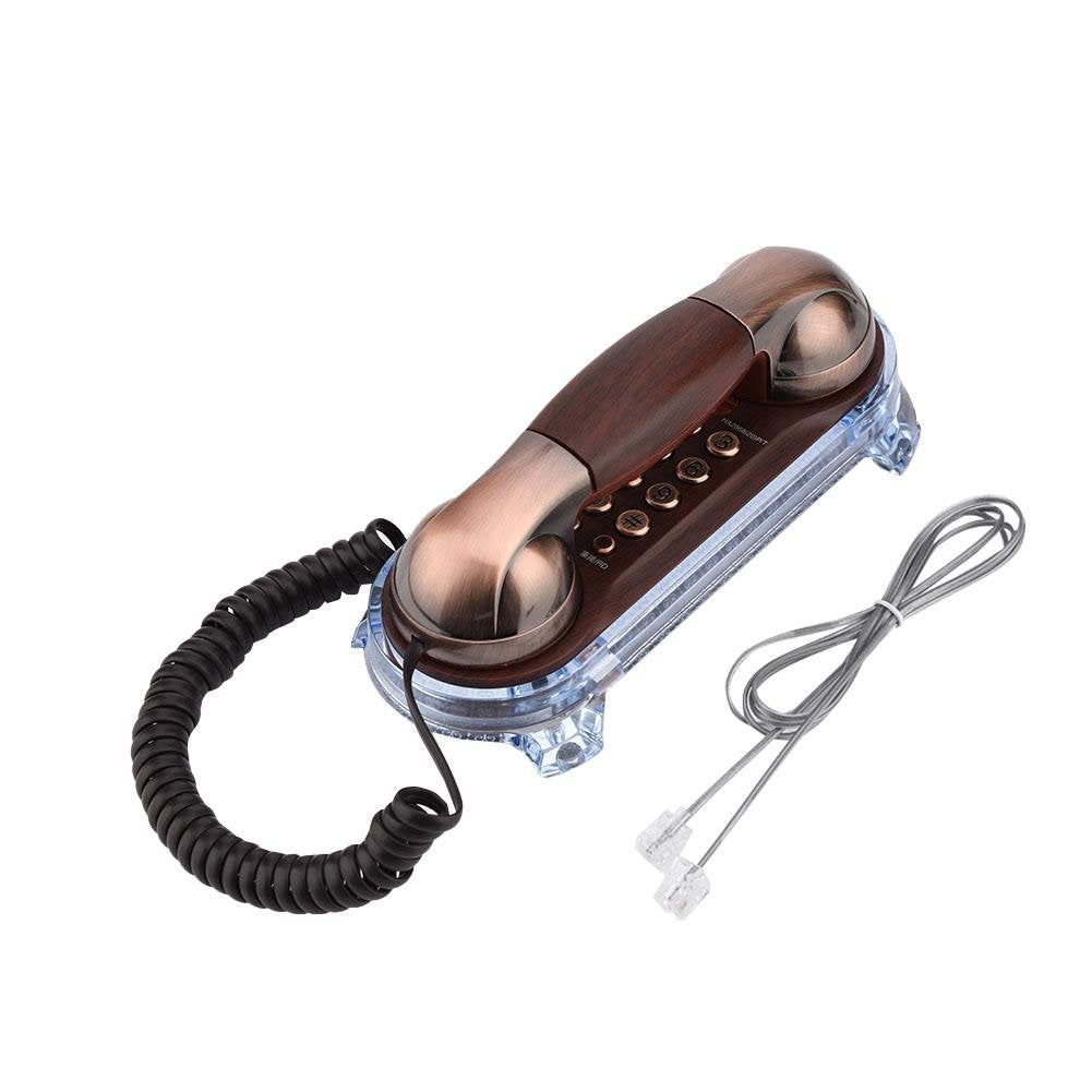 Oumij Retro Vintage Antique Telephone Old Fashioned with Push Dial for Home Decor Antique Retro Wall Mounted Telephone Corded Ph