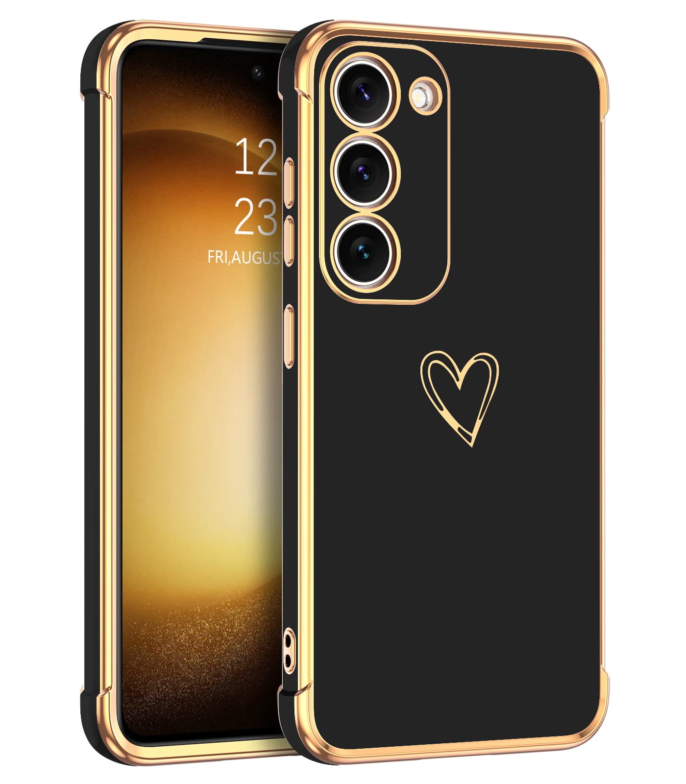 Bentoben For Samsung Galaxy S23 Case, Cute Heart Pattern Slim S23 Case, Soft Flexible Shockproof Tpu Bumper Women Girl Non Slip