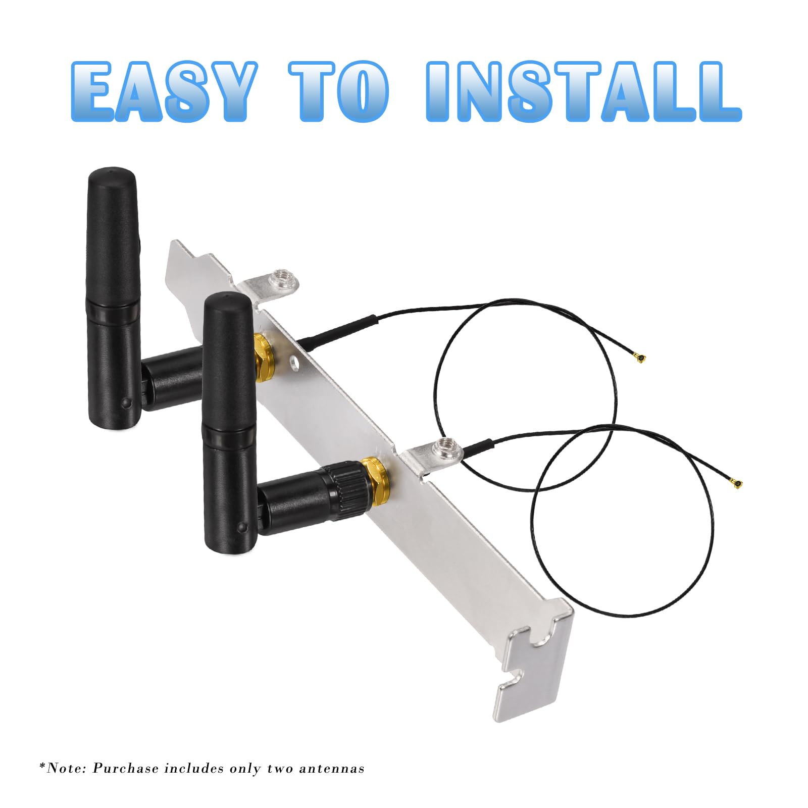 Eightwood Small Wifi Antenna Dual Band 2.4Ghz 5Ghz Rp-Sma Antenna 2Pcs For Pc Desktop Computer Pcie Card Wifi Router Wireless Ba