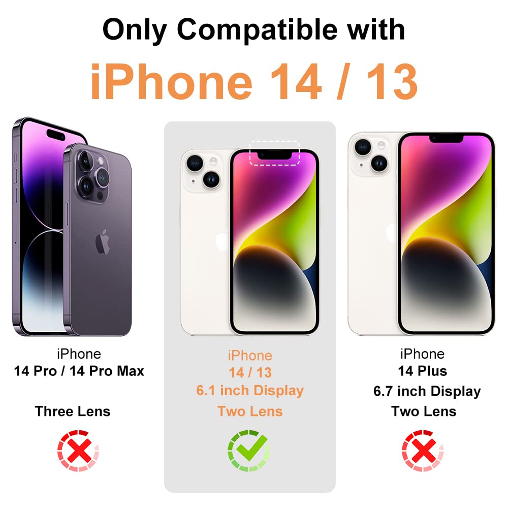 Wuwedo iPhone 14 13 Clear Card Holder Protective Shockproof TPU Slim Phone Case