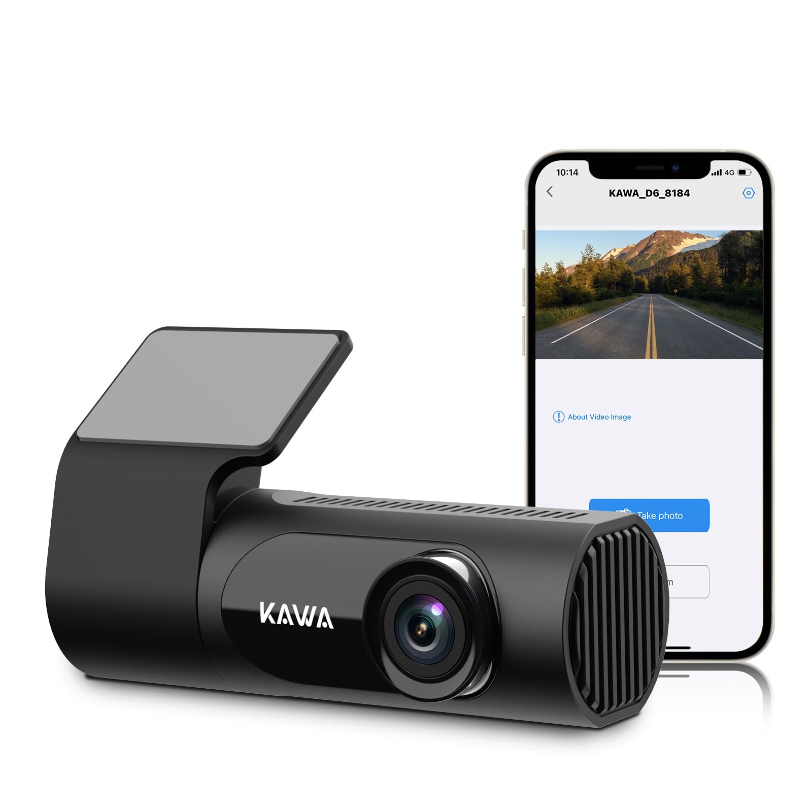 Kawa Dash Cam 2K, Wifi Dash Camera For Cars 1440P With Hand Free Voice Control, Night Vision, Mini Hidden Dashcam Front, Emergen